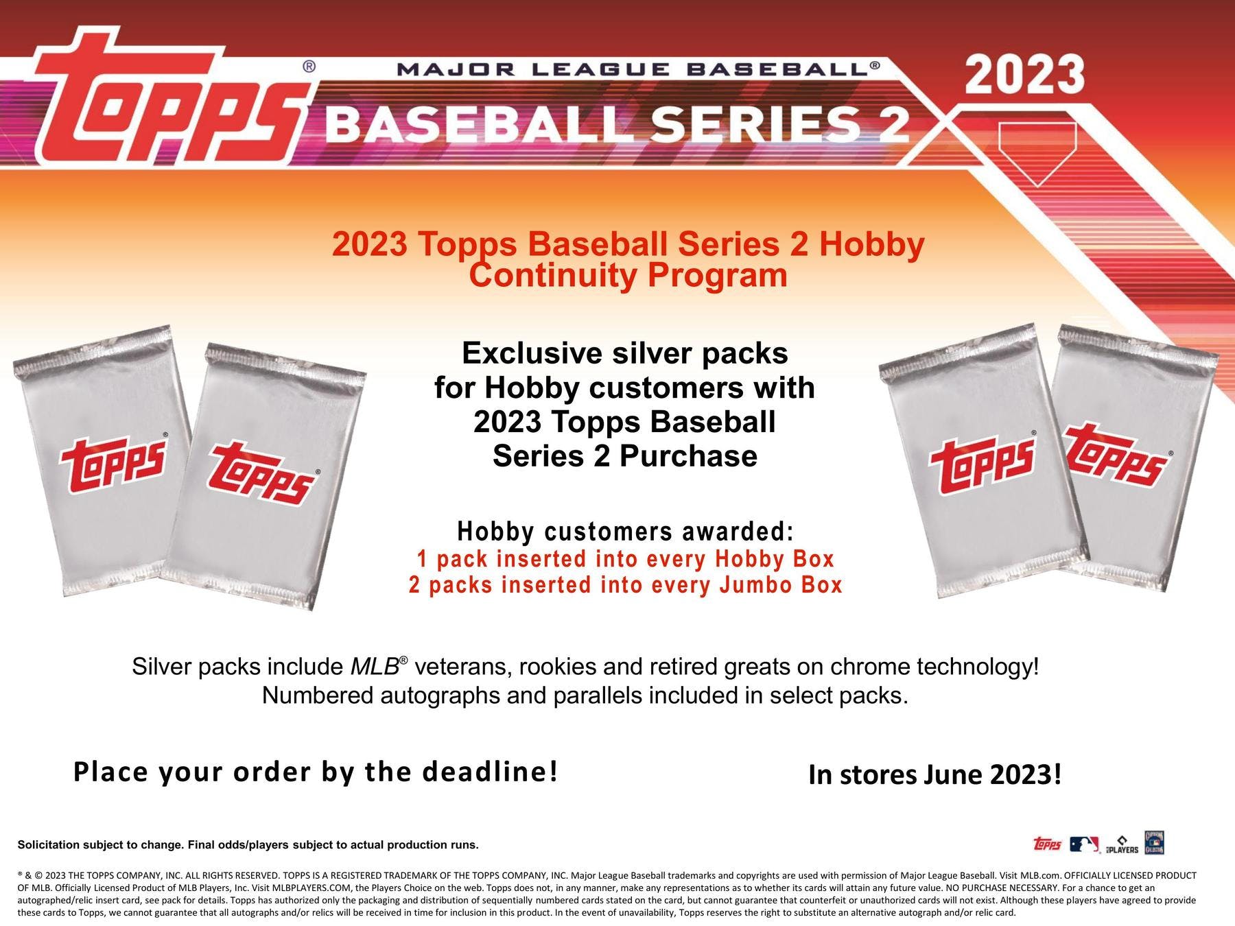 2023 Topps Series 2 Baseball Hobby Pack Lot / Lots