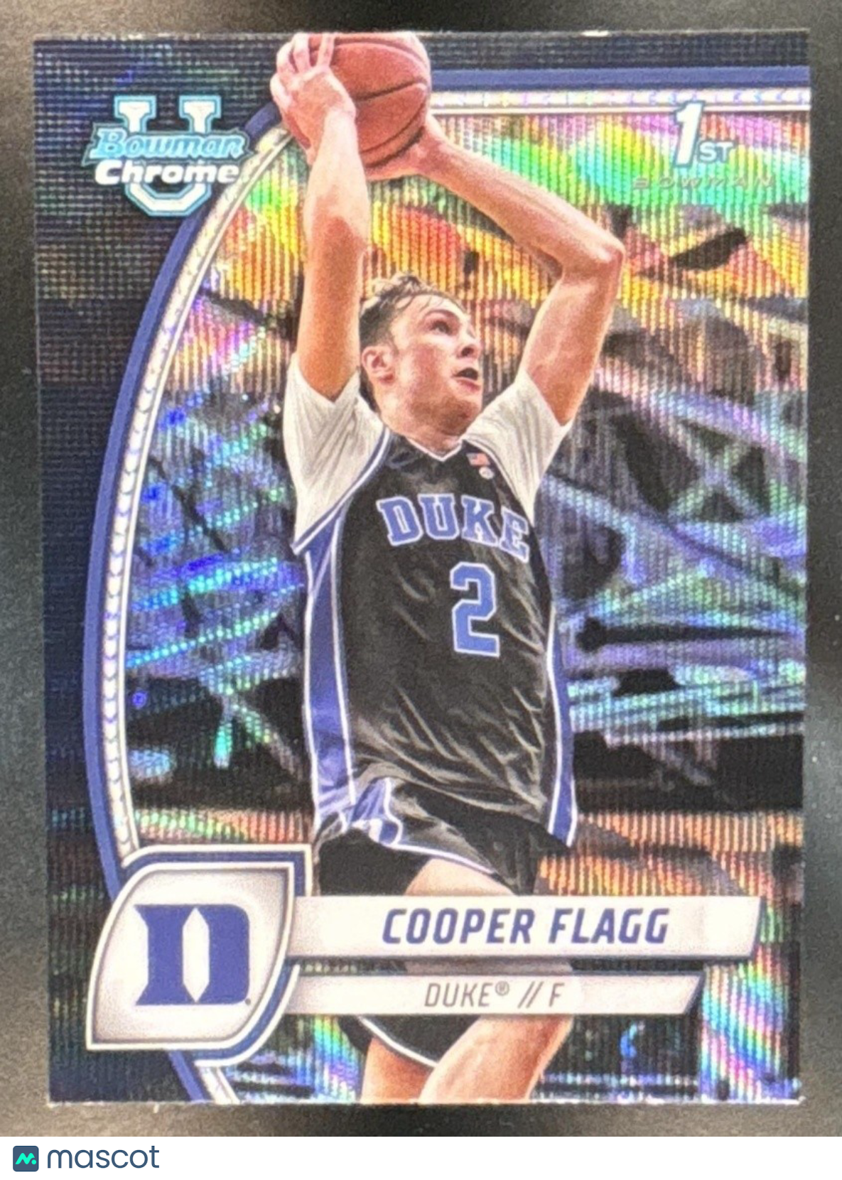 2024-25 Bowman Chrome University Cooper Flagg Black Wave #16 Duke Blue Devils - Sports Cards