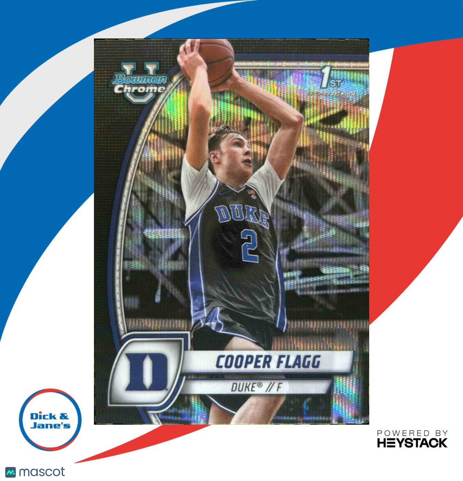 2024-25 Bowman University Chrome Cooper Flagg Black Wave Refractor #16 Devils - Sports Cards