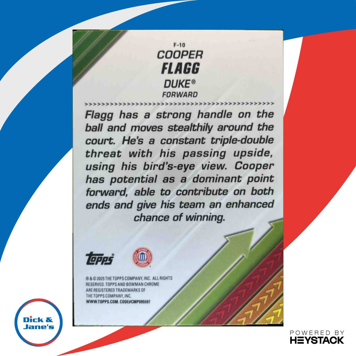 2024 25 Bowman University Chrome Cooper Flagg Facilitators Blue Refractor 63/150 Sports Cards