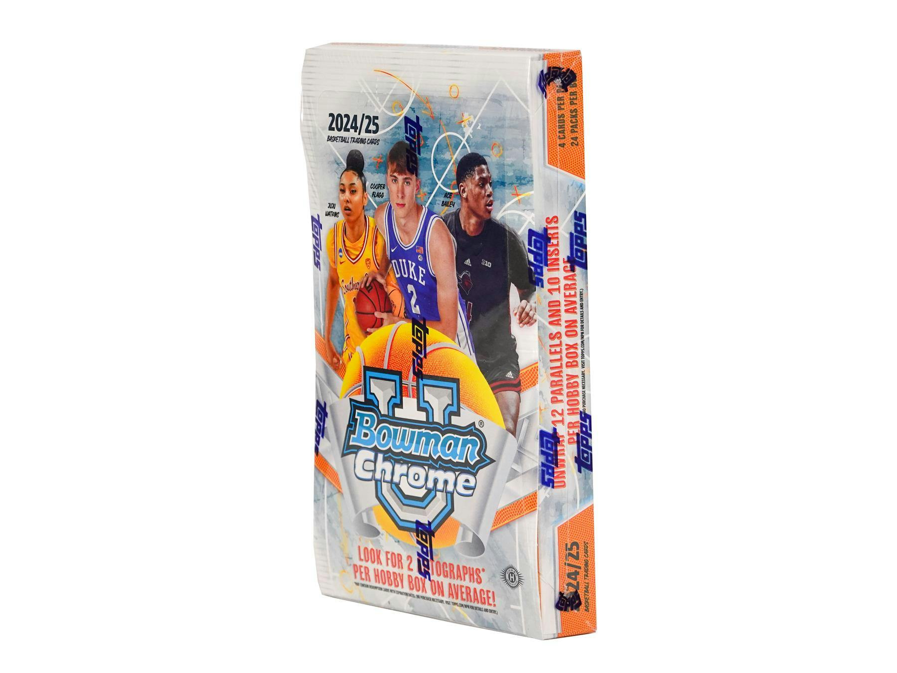 2024/25 Bowman University Chrome U Basketball Hobby Box (2 Autos) Cooper Flagg / Ace Bailey April 3rd - NBA Hobby Box