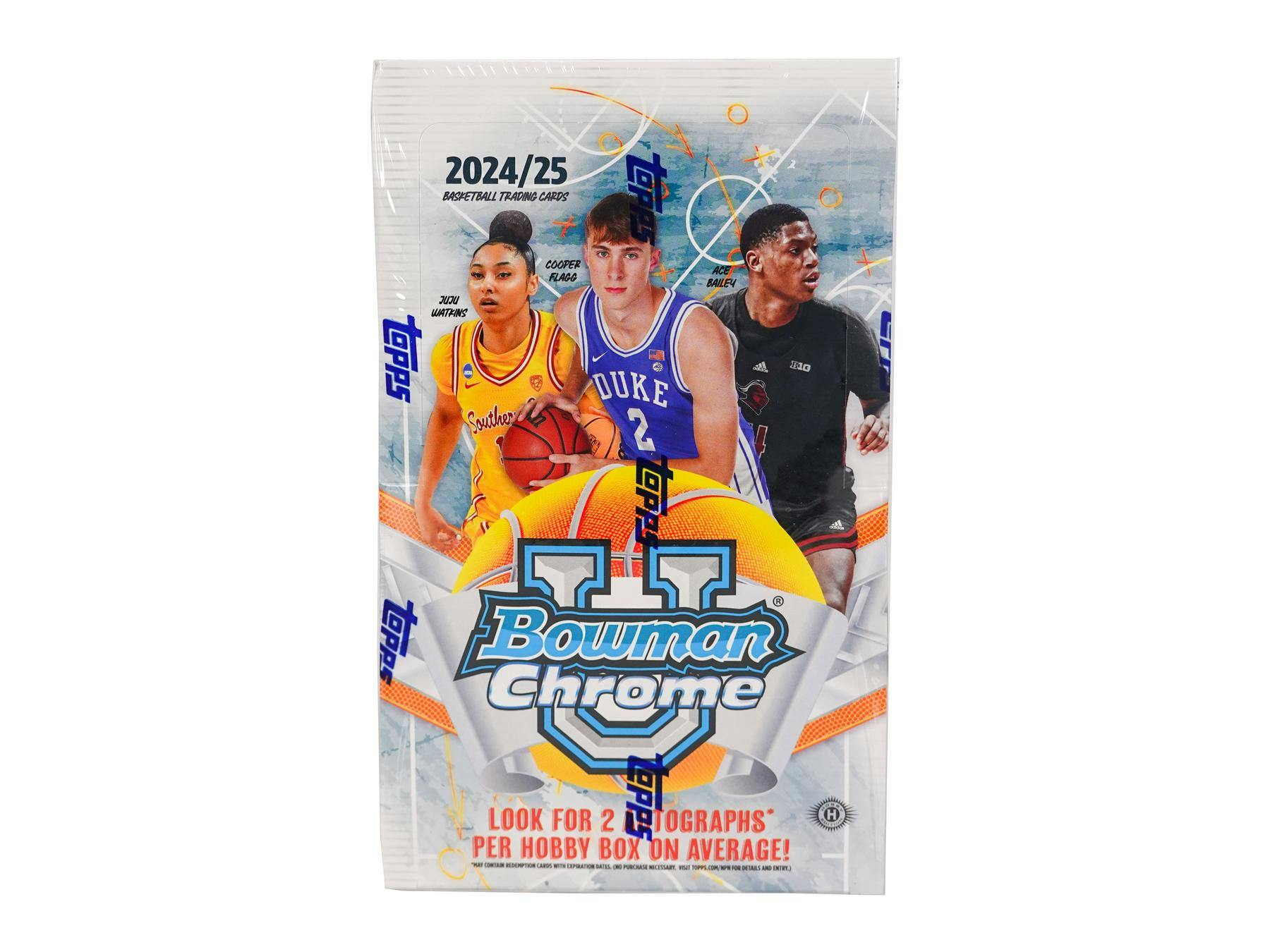 2024/25 Bowman University Chrome U Basketball Hobby Box (2 Autos) Cooper Flagg / Ace Bailey April 3rd - NBA Hobby Box