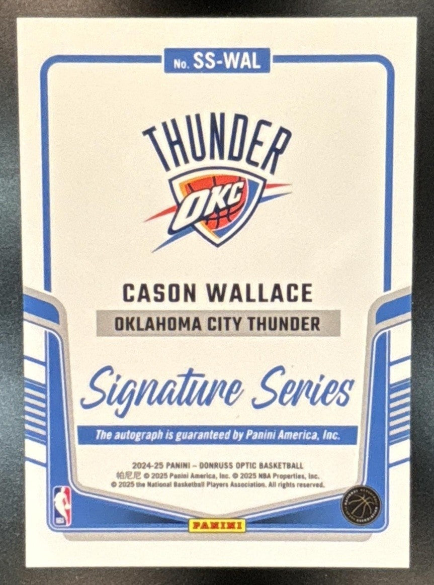 2024-25 Donruss Optic Cason Wallace Signature Series Auto Oklahoma City Thunder - Sports Cards