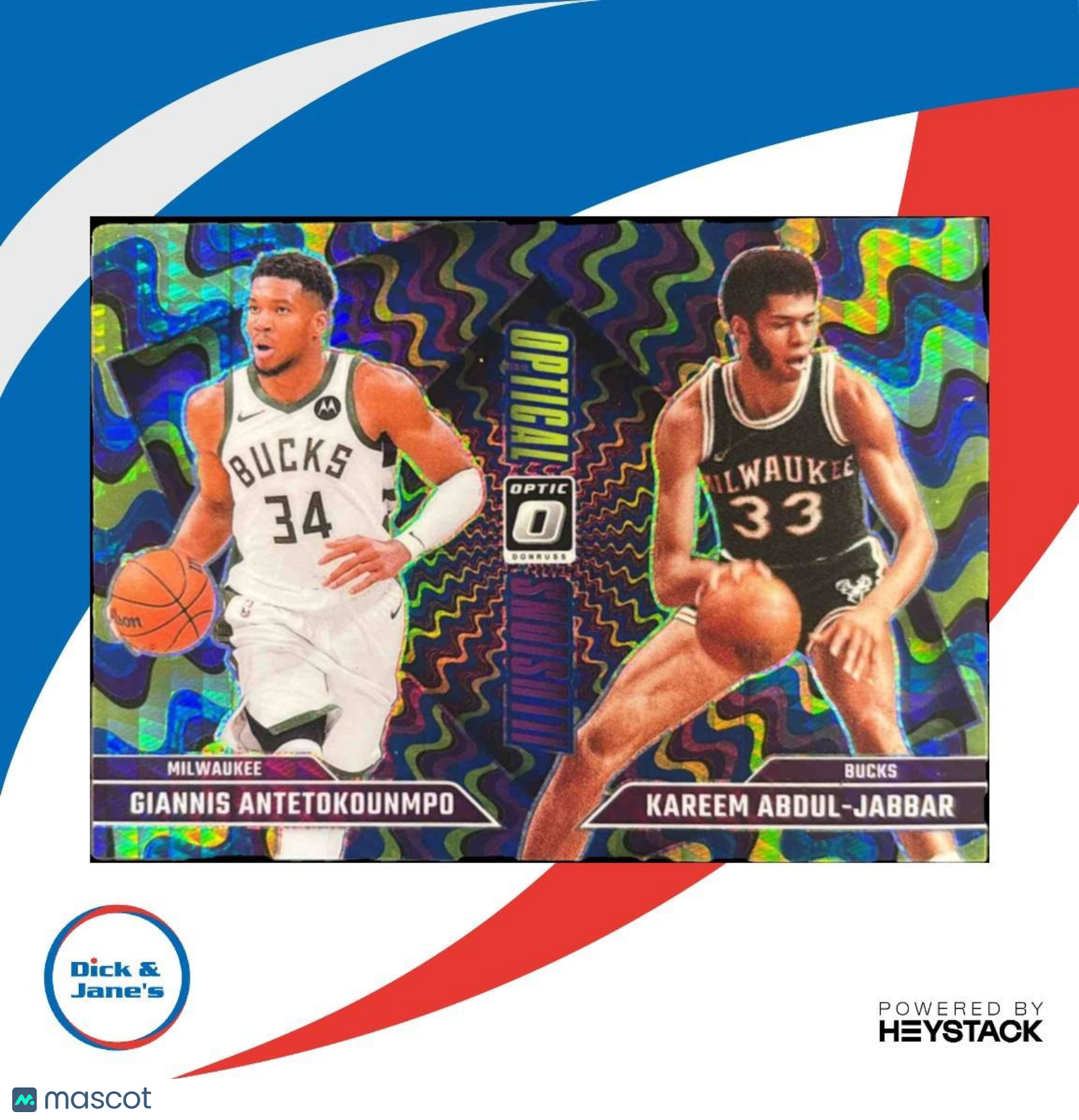 2024-25 Donruss Optic Giannis Antetokounmpo Kareem Jabbar Optical Illusion /175 - Sports Cards
