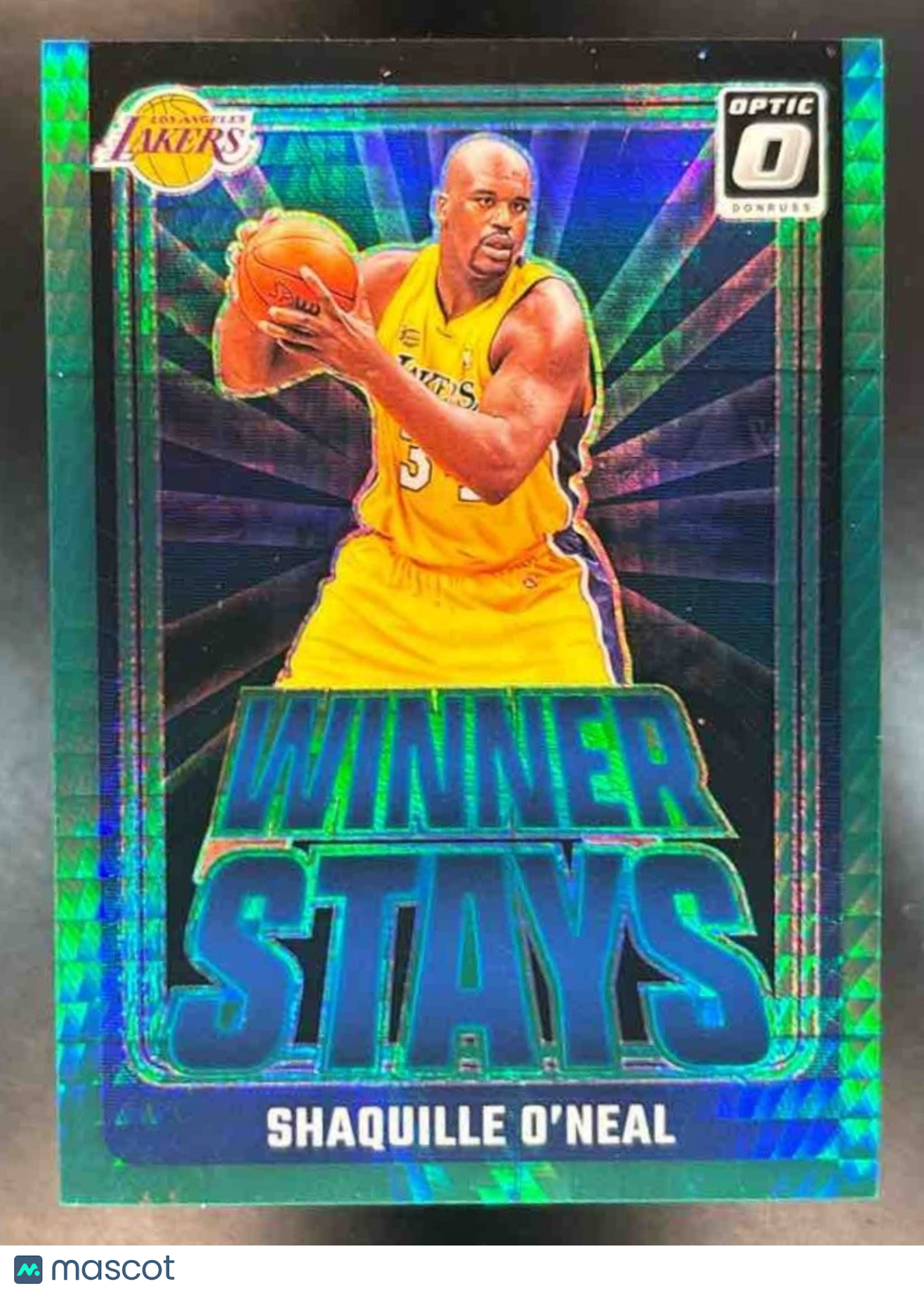 2024-25 Donruss Optic Shaquille O’Neal Winner Stays Hyper Green /249 #11 Lakers - Sports Cards