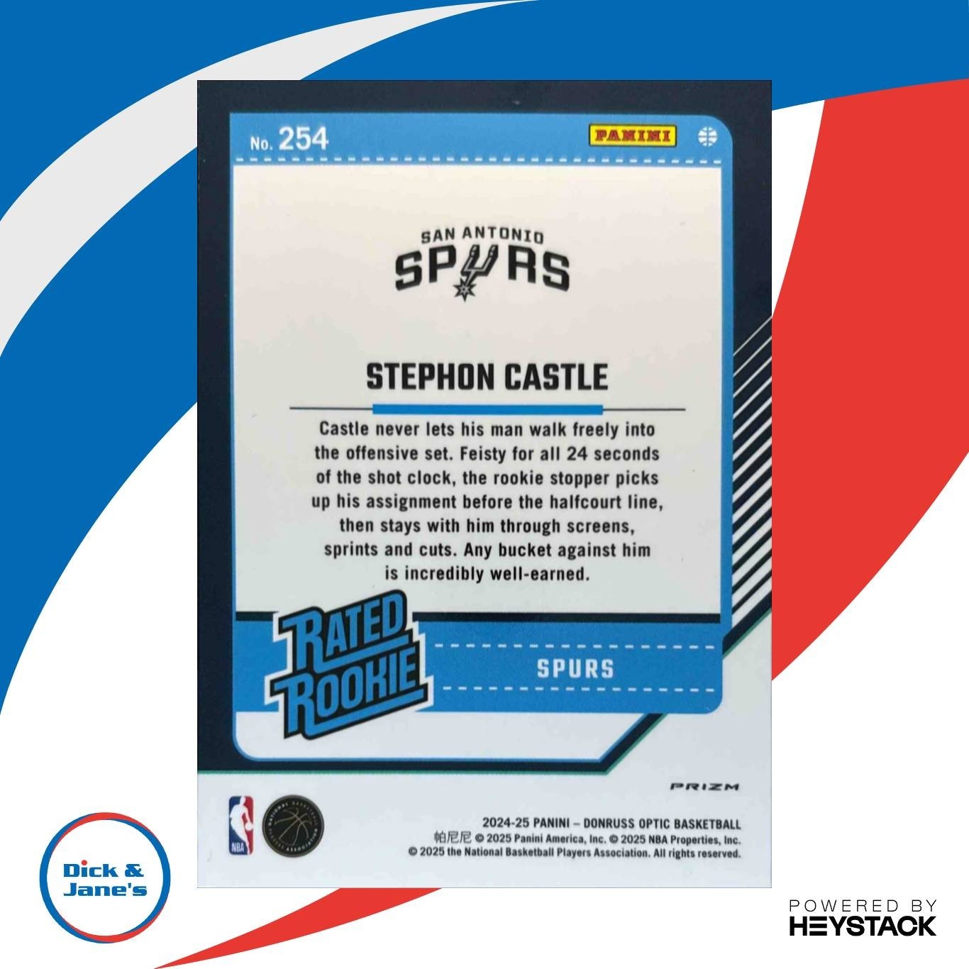 2024-25 Donruss Optic Stephon Castle Rated Rookie Hyper Pink #254 RC Spurs - Sports Cards