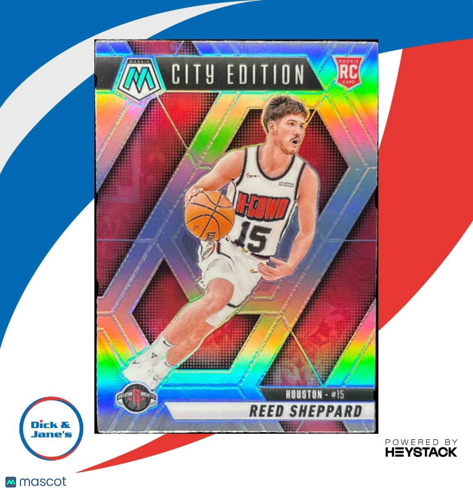 2024-25 Mosaic Reed Sheppard Silver Mosaic #276 City Edition Houston Rockets - Sports Cards