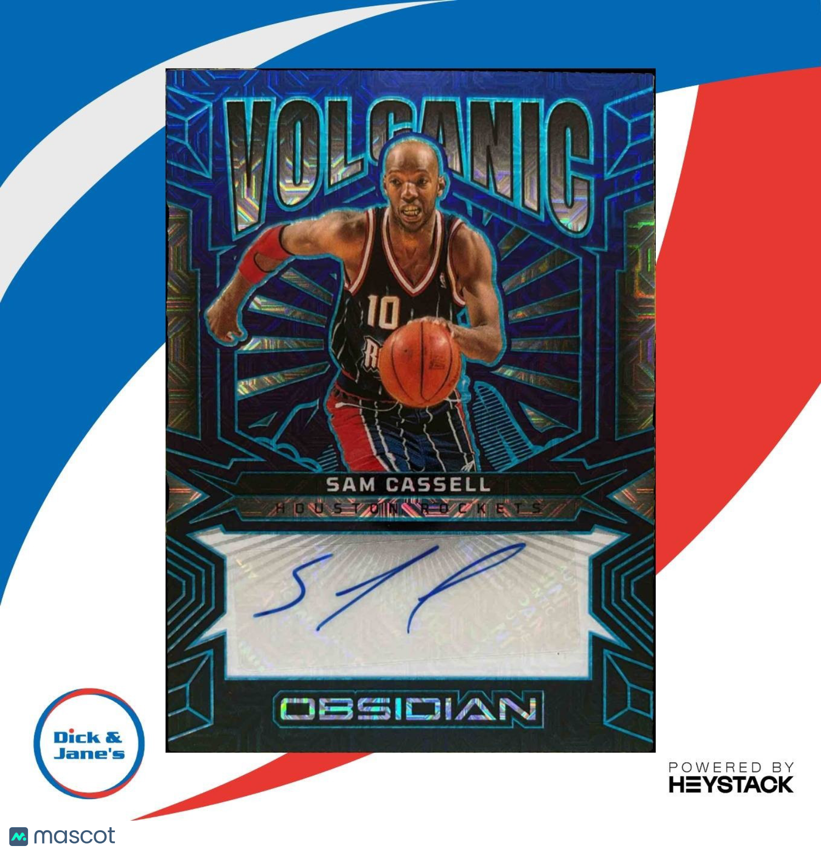 2024-25 Obsidian Sam Cassell Volcanic Signatures Deep Sea Mojo 2/5 Auto Rockets - Sports Cards