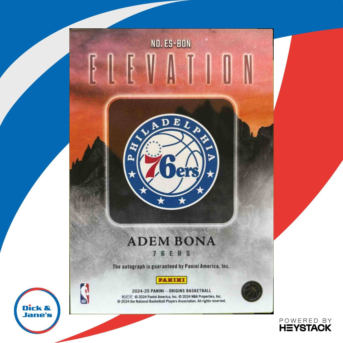 2024-25 Origins Adem Bona Elevation Signatures /150 RC Auto Philadelphia 76ers - Sports Cards