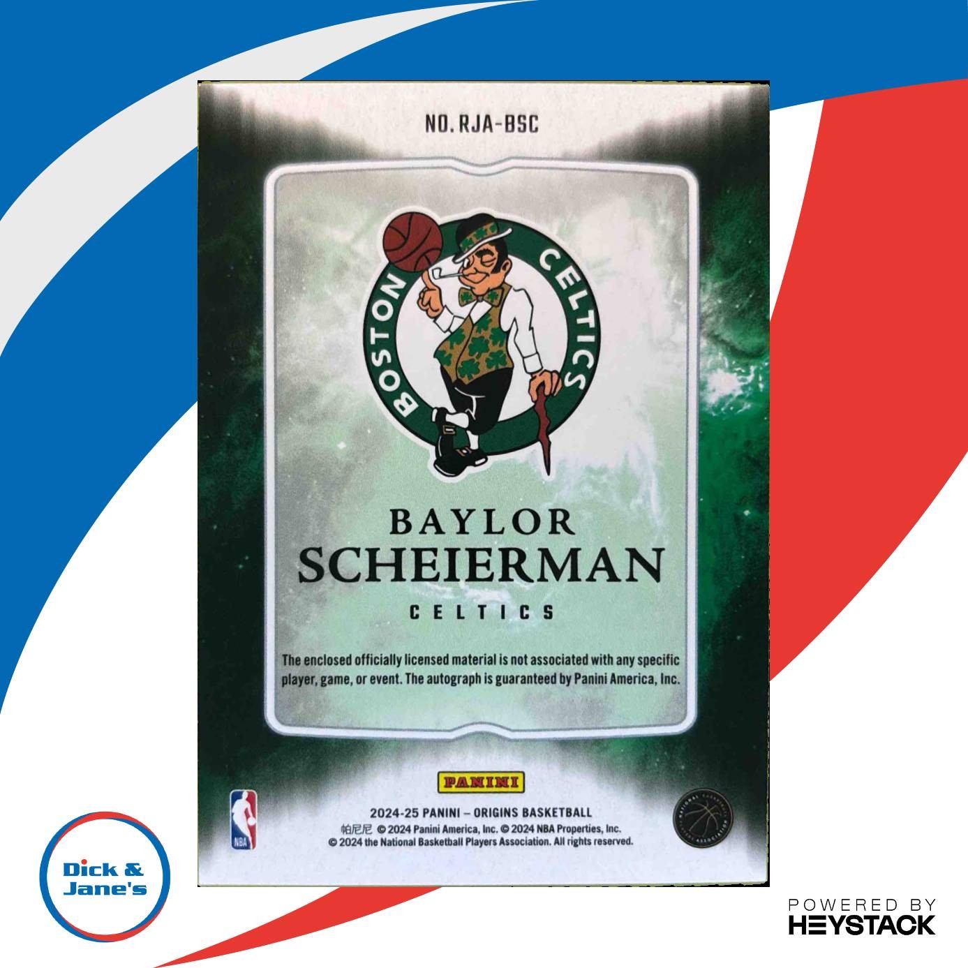 2024 25 Origins Baylor Scheierman Rookie Jersey Auto #BSC MEM RC Boston Celtics Sports Cards