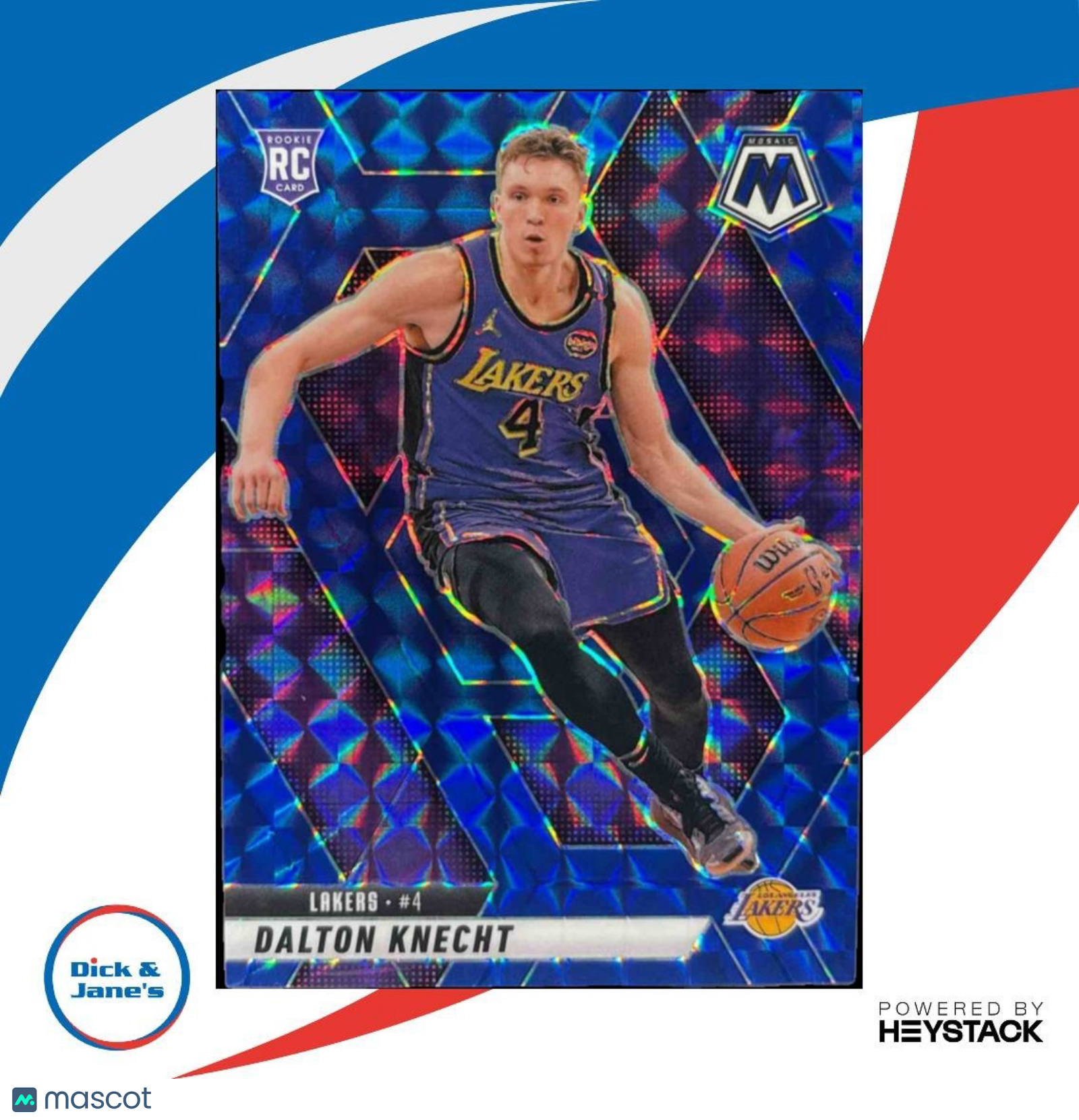 2024-25 Panini Mosaic Dalton Knecht Blue Mosaic /199 #238 RC Los Angeles Lakers - Sports Cards