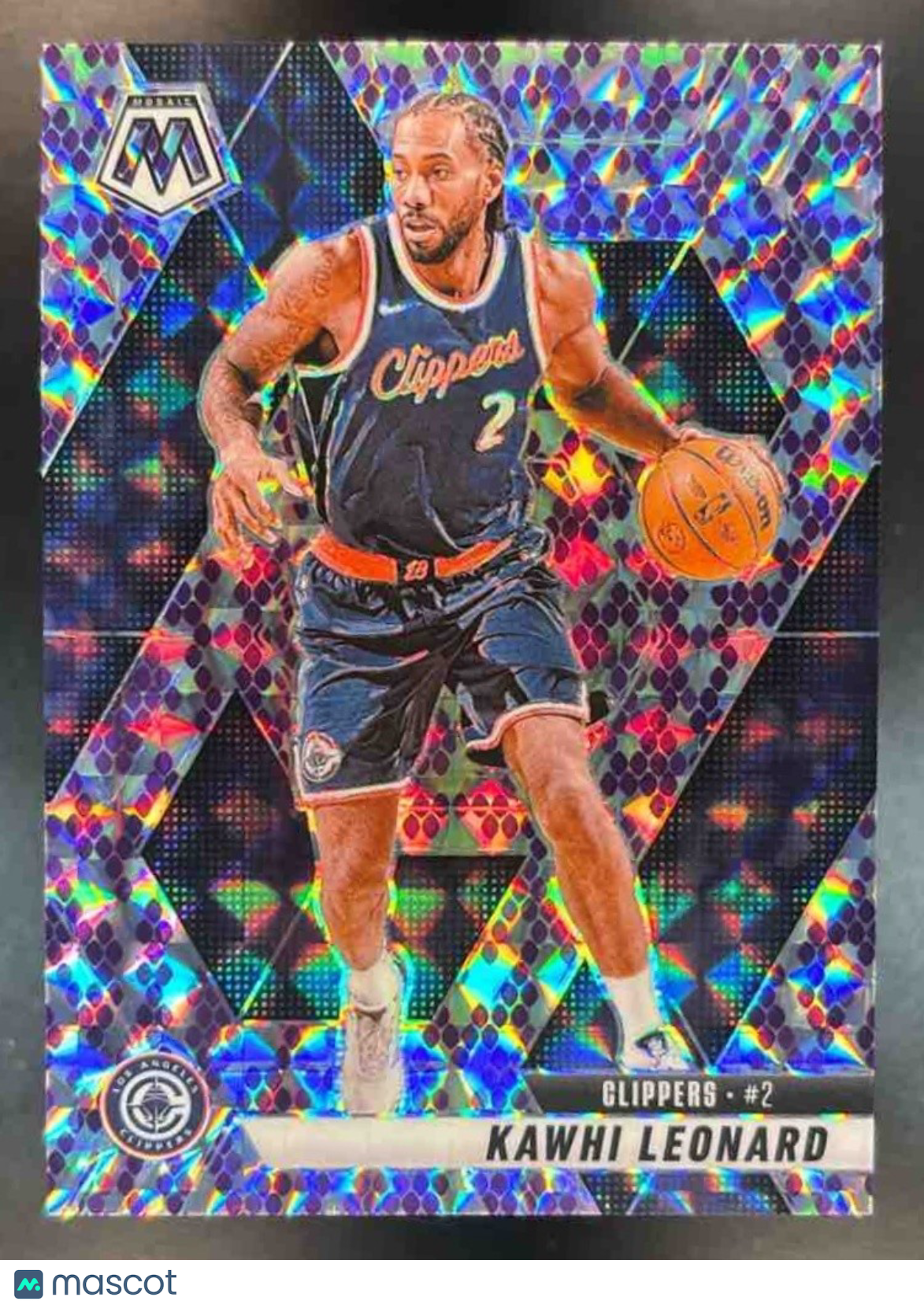 2024-25 Panini Mosaic Kawhi Leonard Purple Snakeskin /24 #7 Los Angeles Clippers - Sports Cards