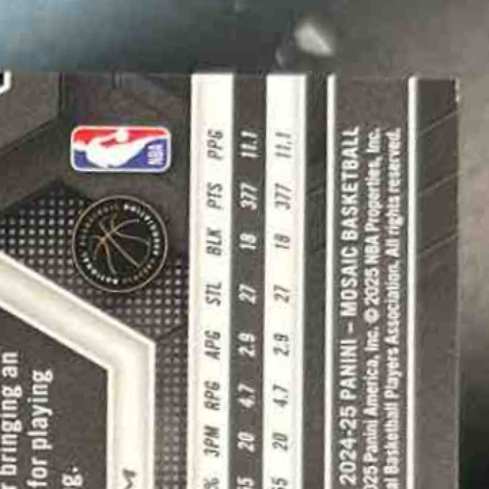 2024-25 Panini Mosaic Stephon Castle Blue Seismic /149 #290 City Edition Spurs - Sports Cards