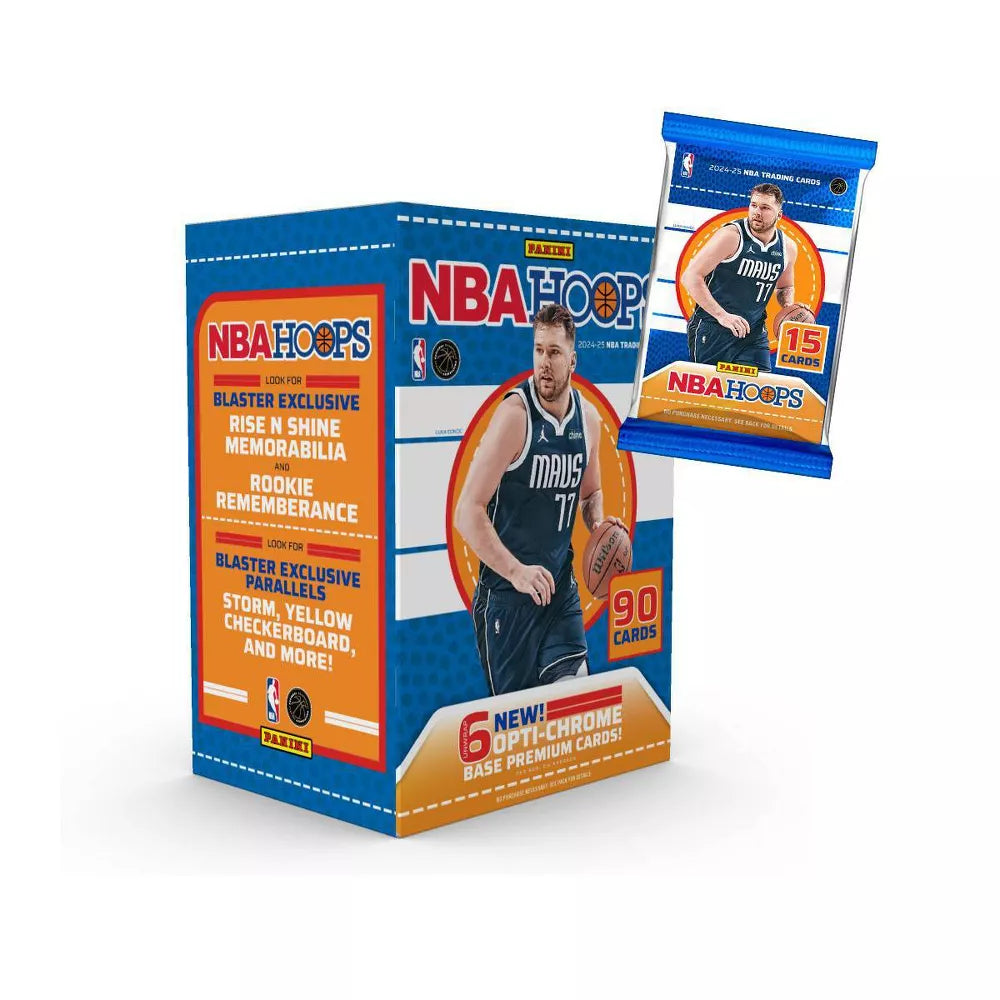 2024/25 Panini NBA Hoops Basketball Blaster Box (6 Opti-Chrome Premium Cards) - NBA Blaster