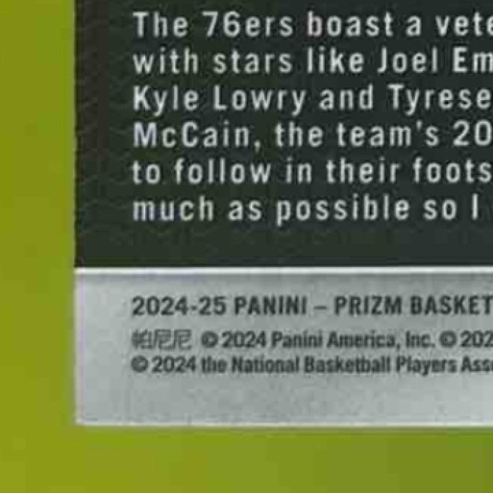 2024-25 Panini Prizm Jared McCain Red White and Blue #222 RC Philadelphia 76ers - Sports Cards