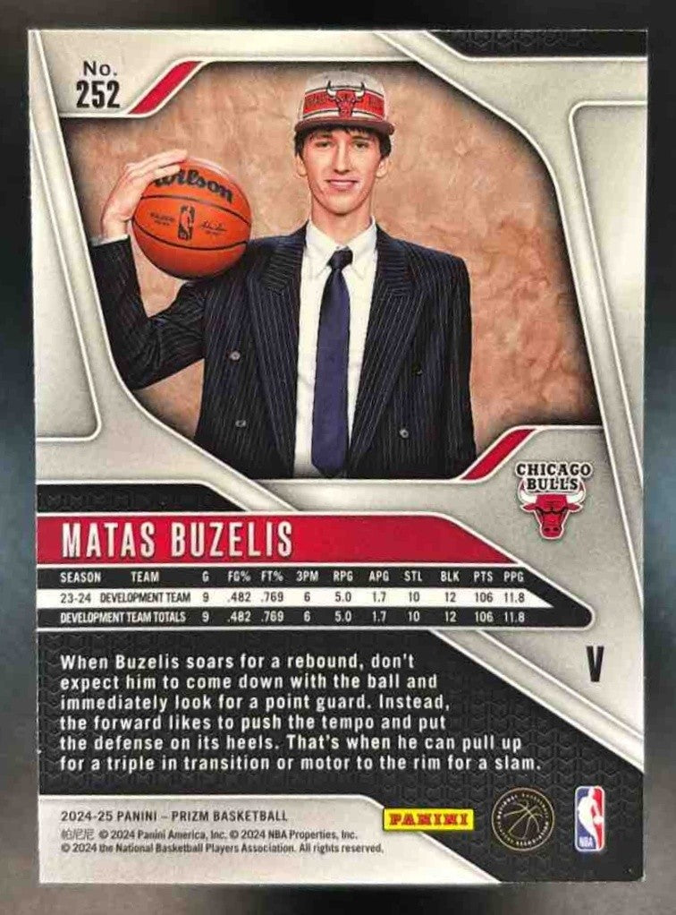 2024-25 Panini Prizm Matas Buzelis Rookie Variations #252 RC VAR Chicago Bulls - Sports Cards