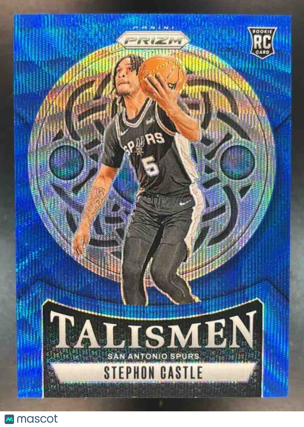 2024-25 Panini Prizm Stephon Castle Talismen Blue Wave /175 #14 RC Spurs - Sports Cards