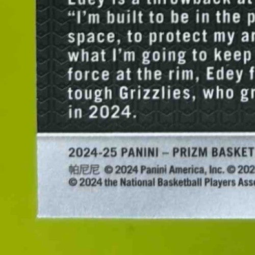 2024-25 Panini Prizm Zach Edey Hyper #249 RC Memphis Grizzlies - Sports Cards
