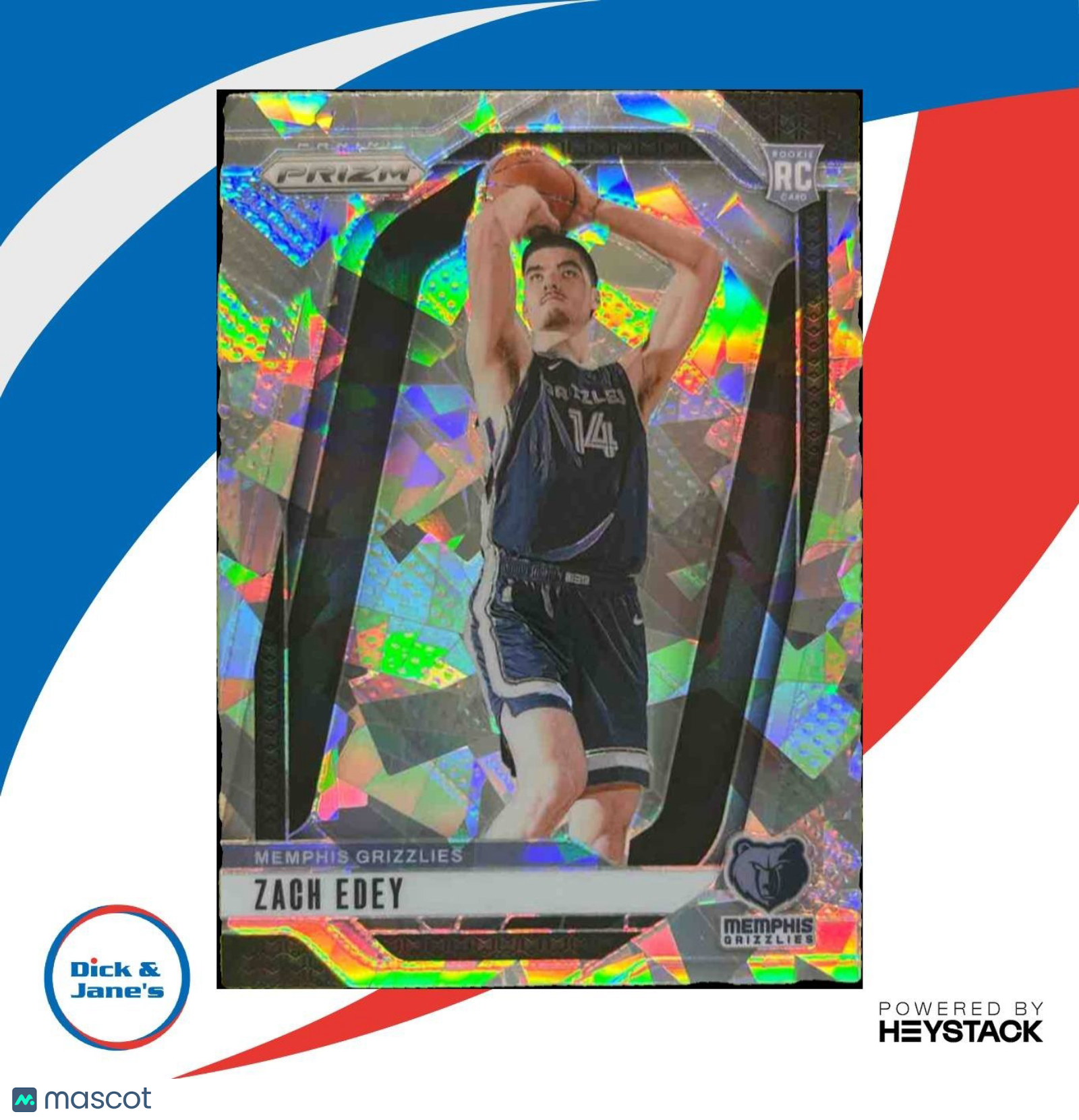 2024-25 Panini Prizm Zach Edey Ice #249 RC Memphis Grizzlies - Sports Cards