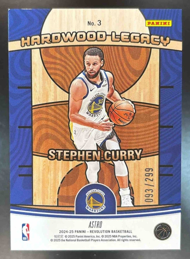 2024-25 Panini Revolution Stephen Curry Hardwood Legacy Red Astro /299 Warriors - Sports Cards