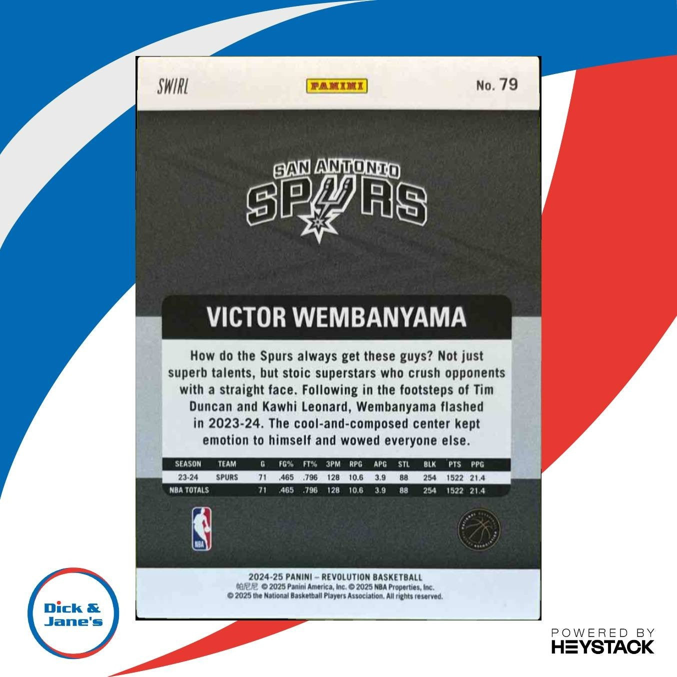 2024-25 Panini Revolution Victor Wembanyama #79 Spurs - Sports Cards