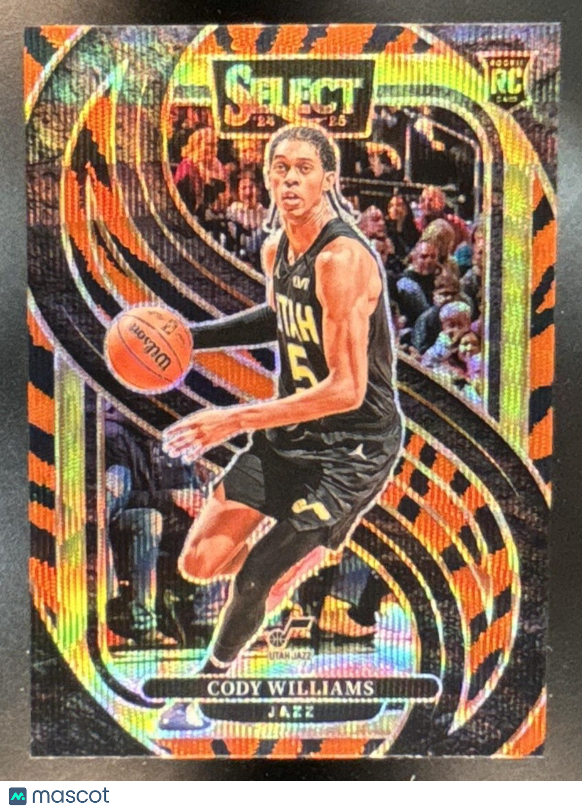 2024-25 Panini Select Cody Williams Premier Tiger Prizm #172 RC Utah Jazz - Sports Cards