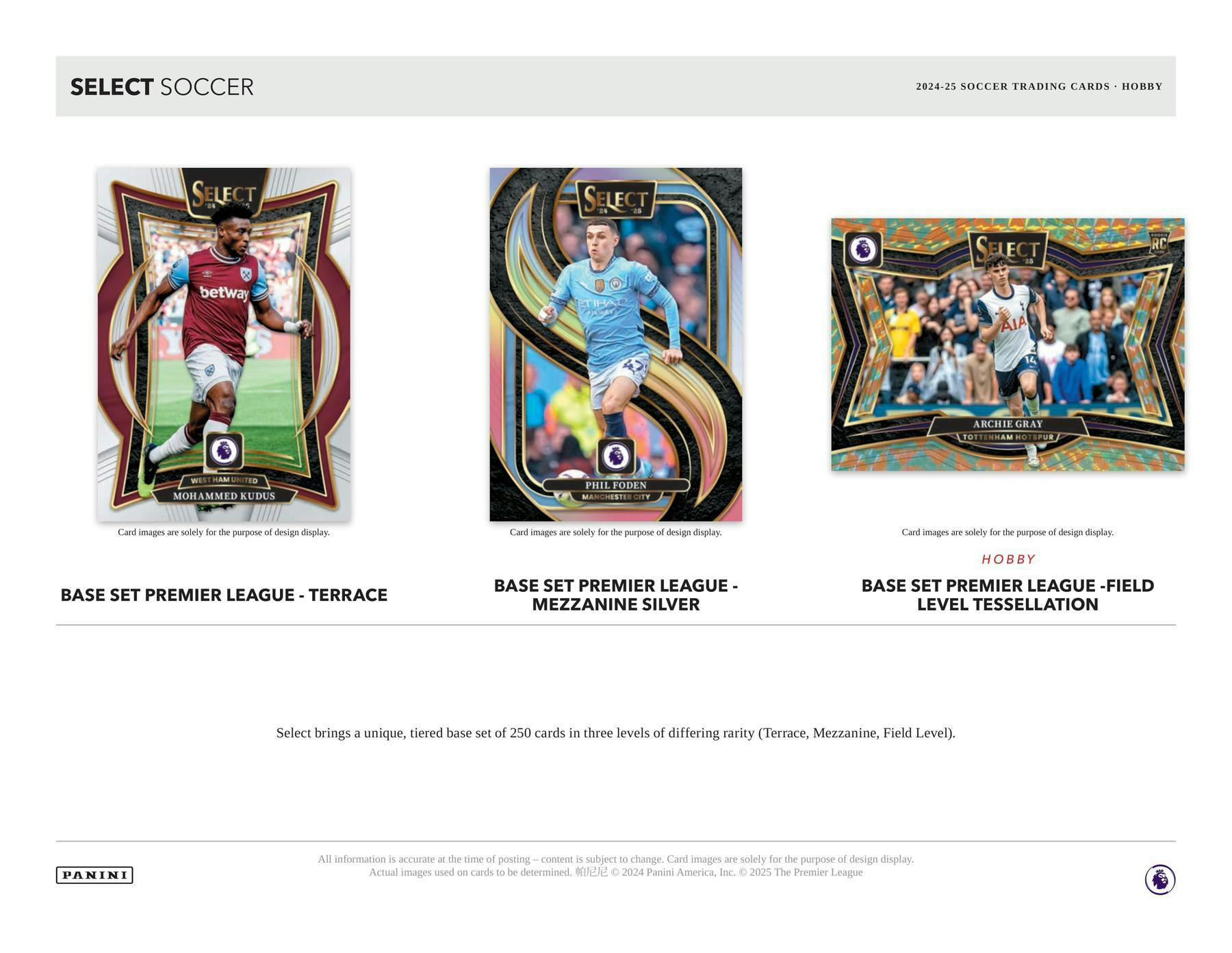 2024/25 Panini Select Premier League EPL Soccer Hobby Box (3 Autos/Mems) - Soccer