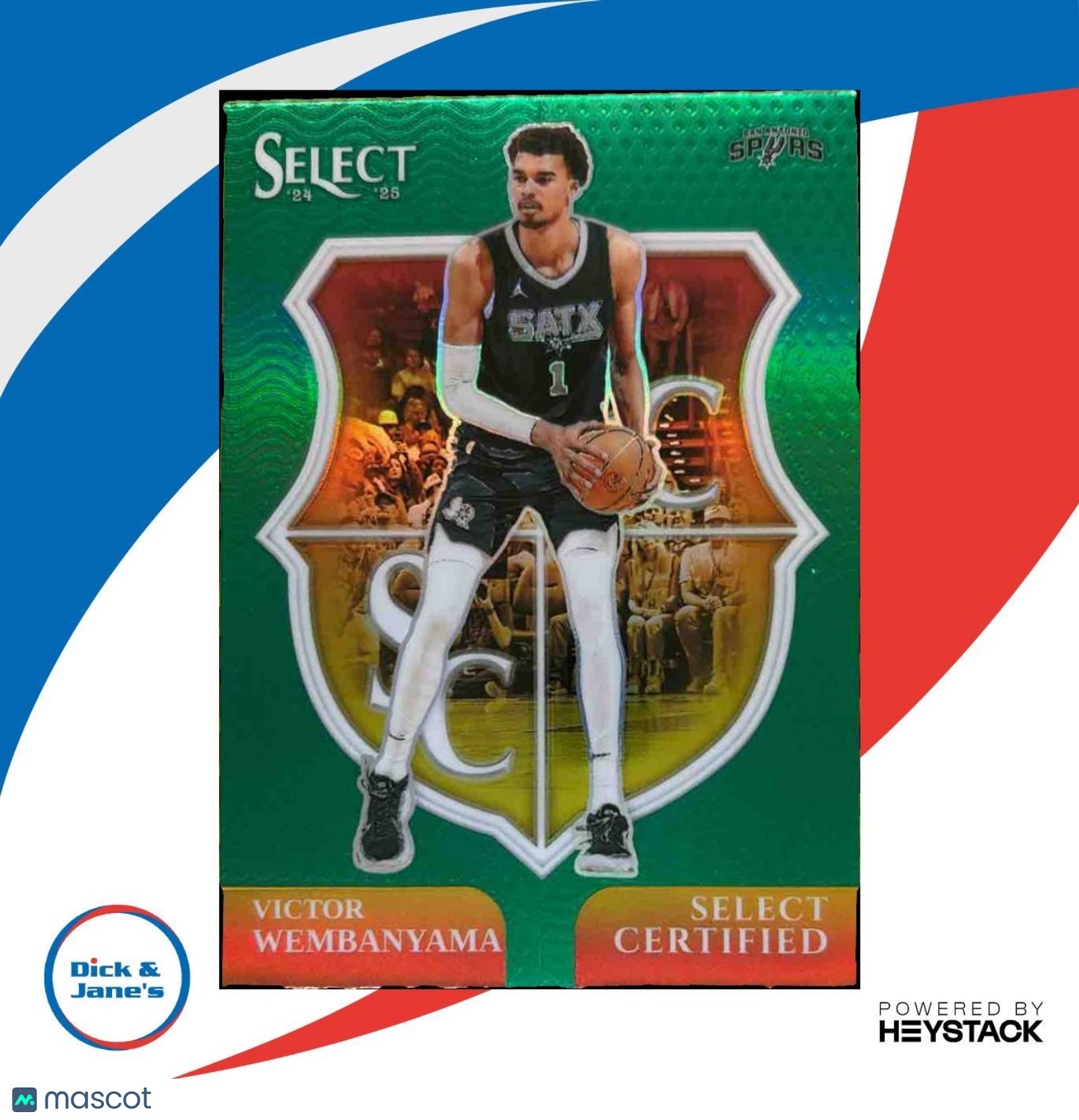 2024-25 Panini Select Victor Wembanyama Certified Green #2 San Antonio Spurs - Sports Cards