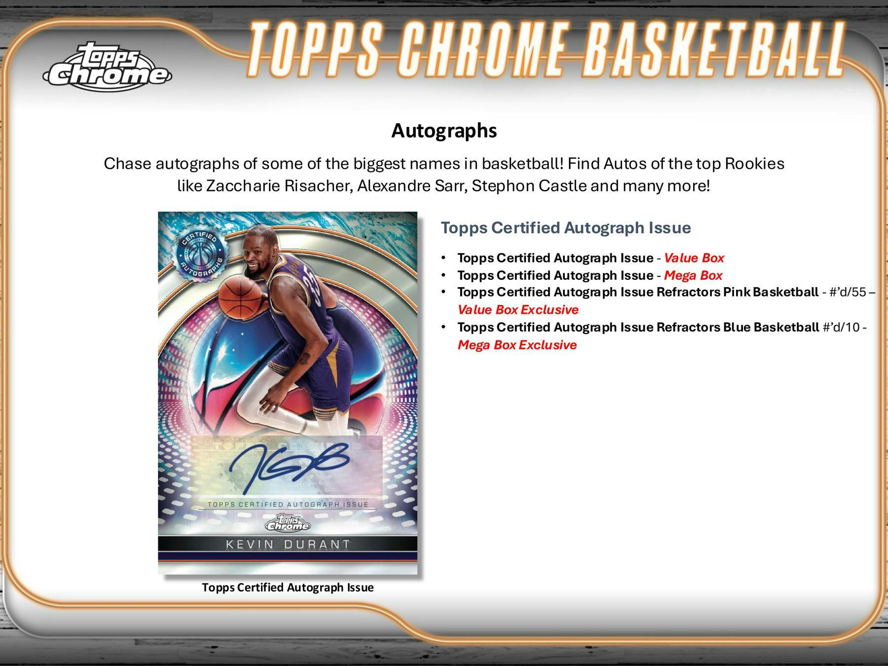 2024/25 Topps Chrome Basketball Mega Box (10 Blue Refractors) - NBA Mega Box