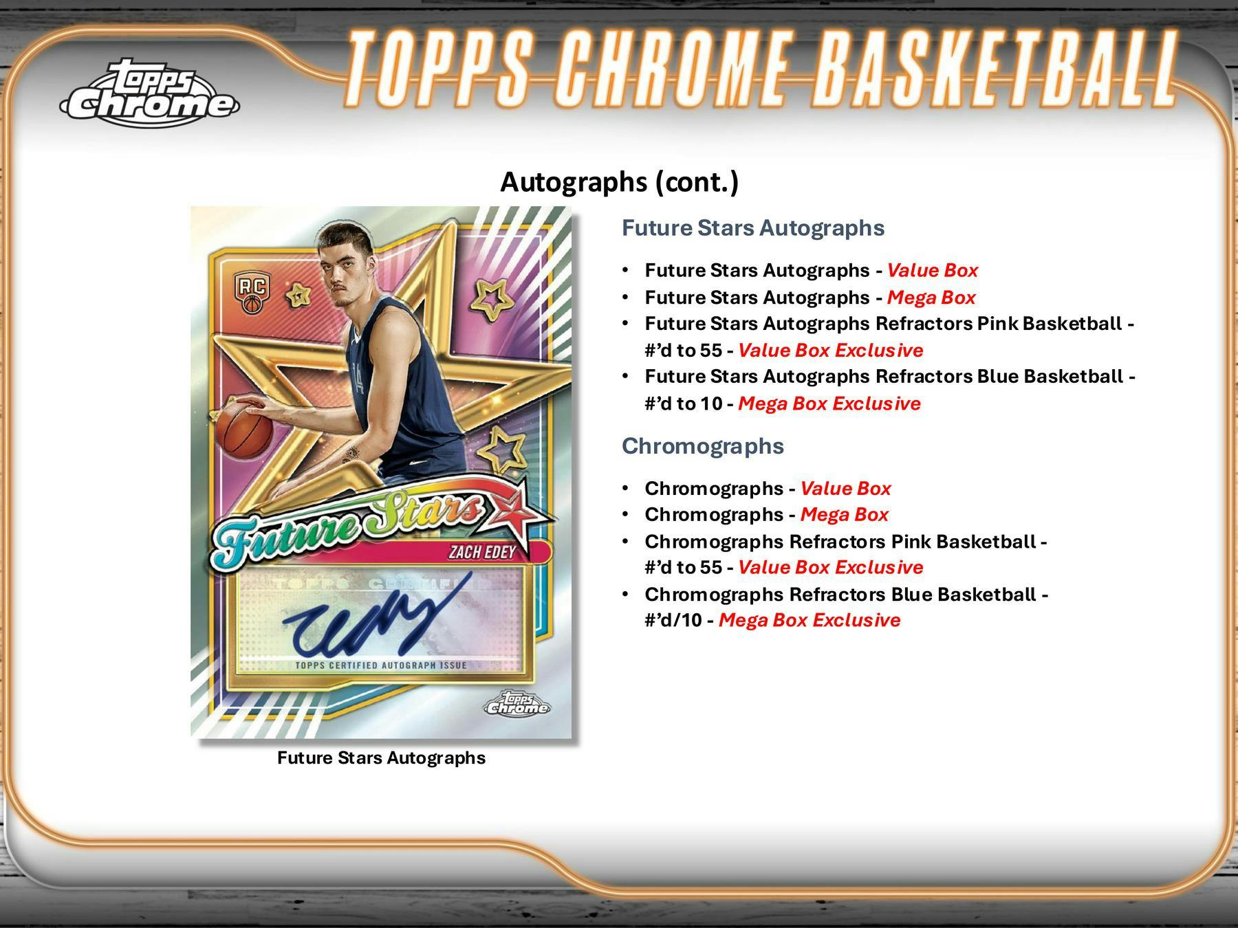 2024/25 Topps Chrome Basketball Mega Box (10 Blue Refractors) - NBA Mega Box