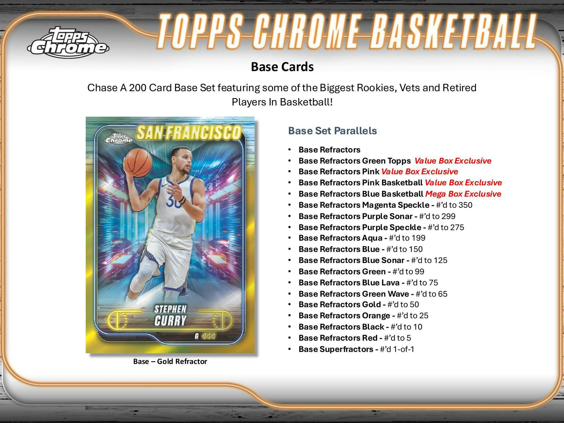 2024/25 Topps Chrome Basketball Mega Box (10 Blue Refractors) - NBA Mega Box