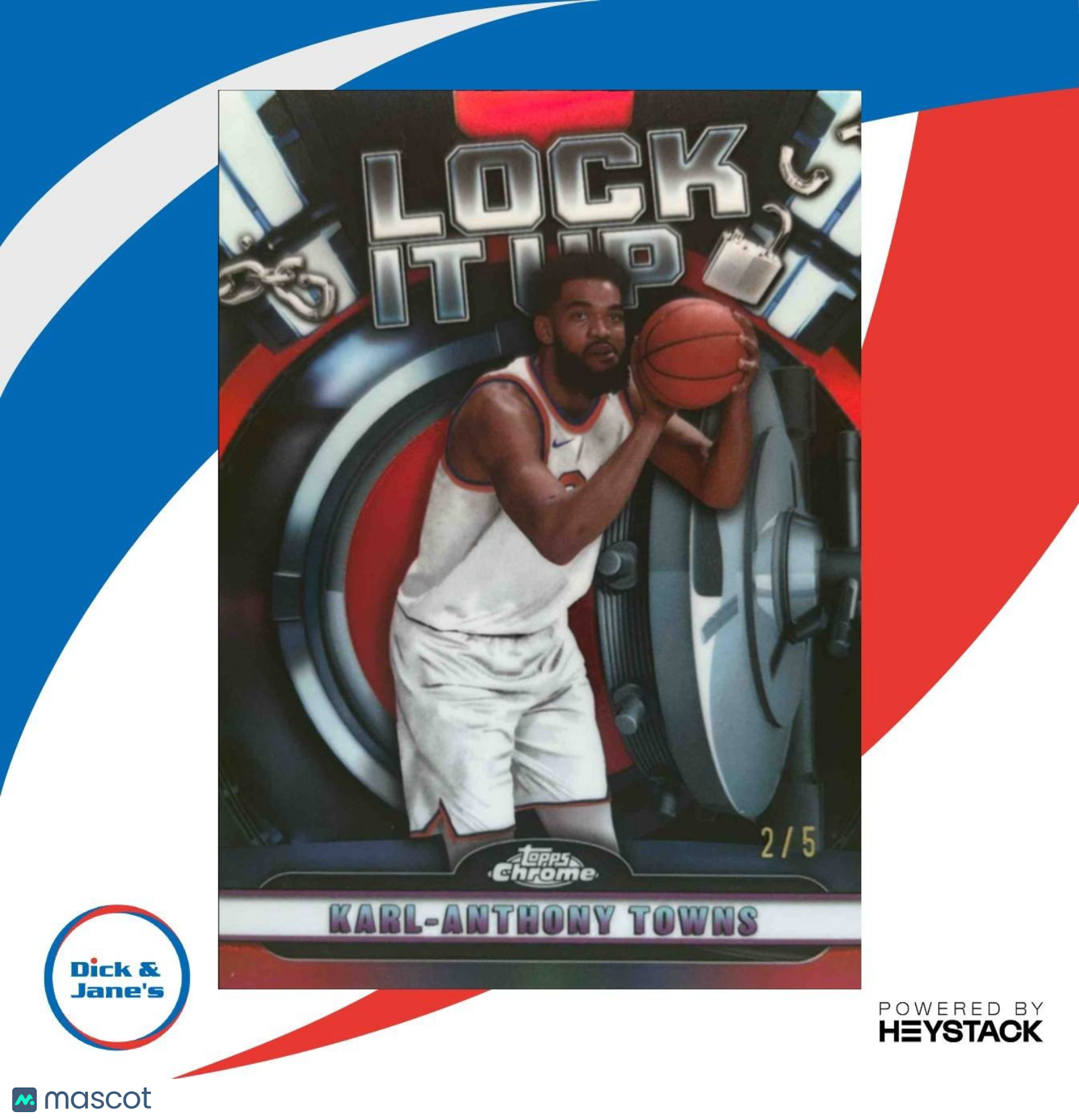 2024-25 Topps Chrome Karl-Anthony Towns Lock It Up Red 2/5 New York Knicks - Sports Cards