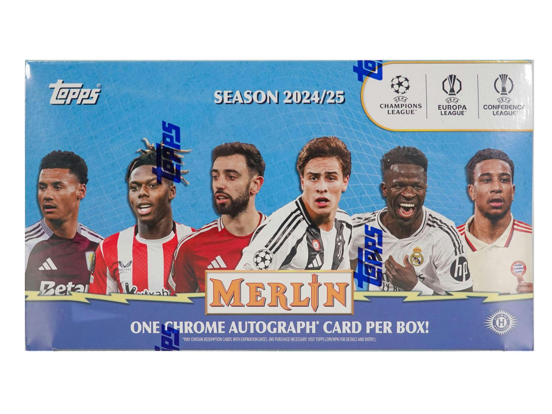 2024/25 Topps Chrome Merlin UEFA Club Competitions Soccer Hobby Box (1 Auto) - Soccer Hobby Box