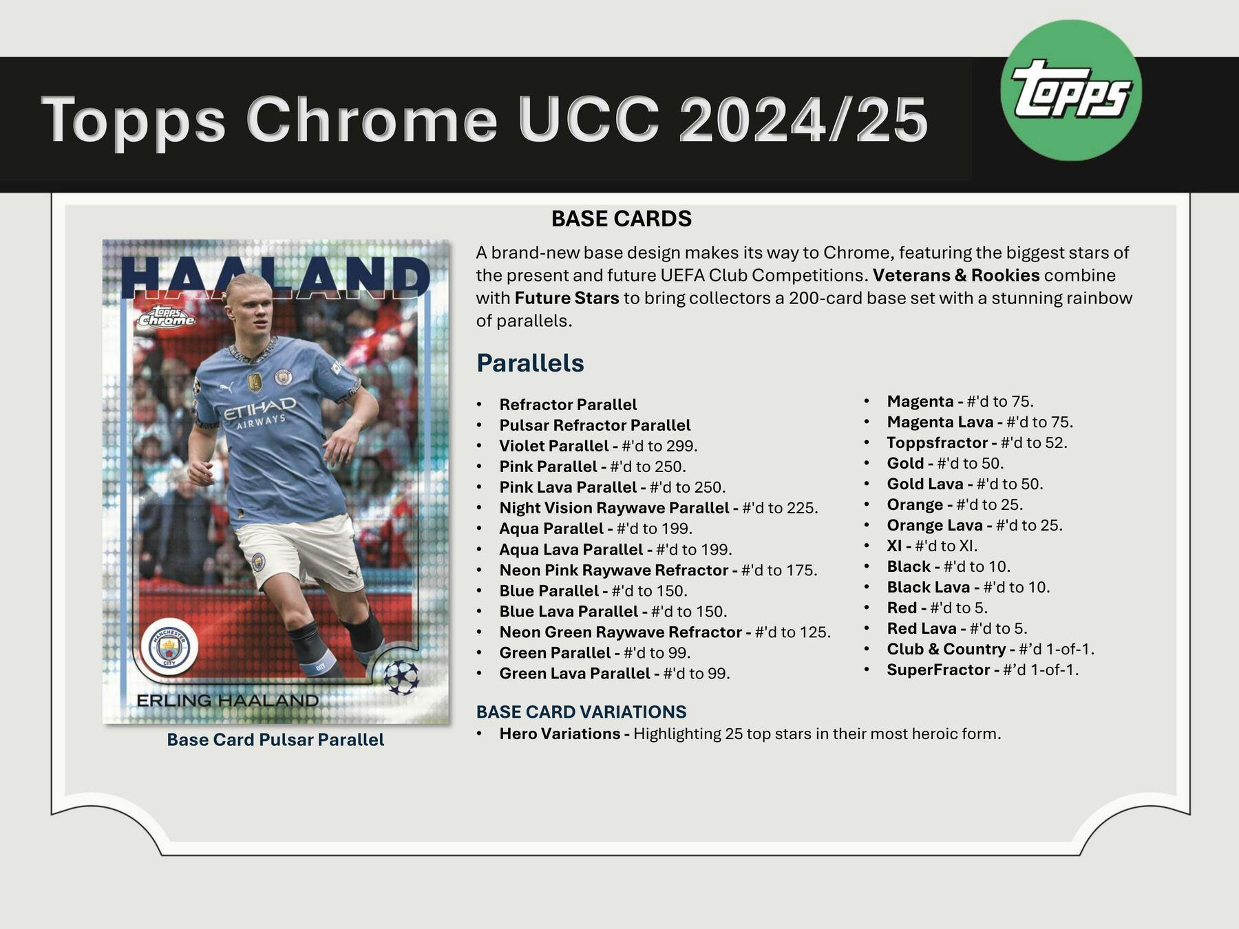 2024/25 Topps Chrome UEFA Club Competitions UCC Soccer Hobby Box (1 Auto) May 15th - Soccer Hobby Box