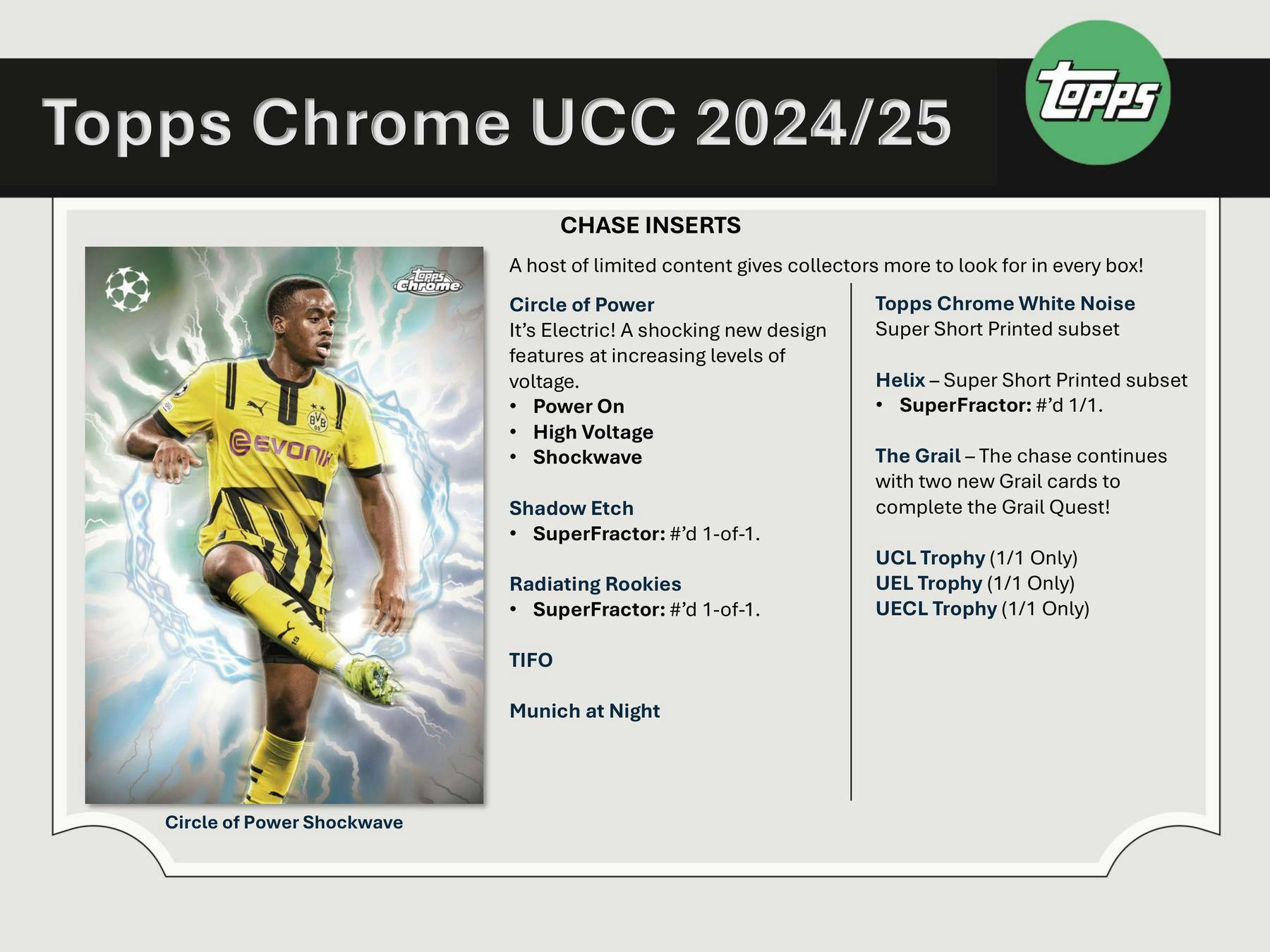 2024/25 Topps Chrome UEFA Club Competitions UCC Soccer Hobby Box (1 Auto) May 15th - Soccer Hobby Box