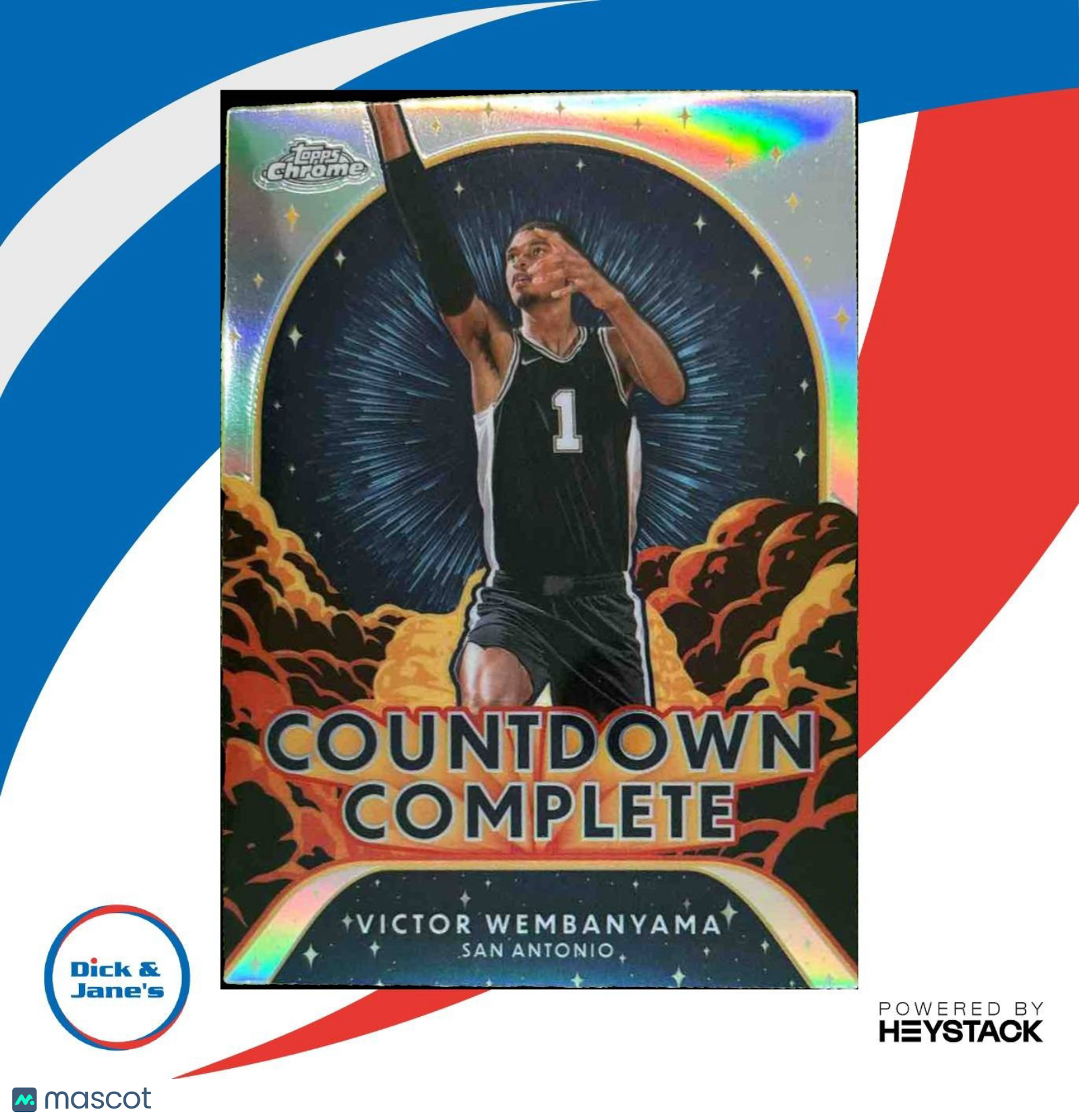 2024-25 Topps Chrome Victor Wembanyama Countdown Complete Refractor Spurs - Sports Cards