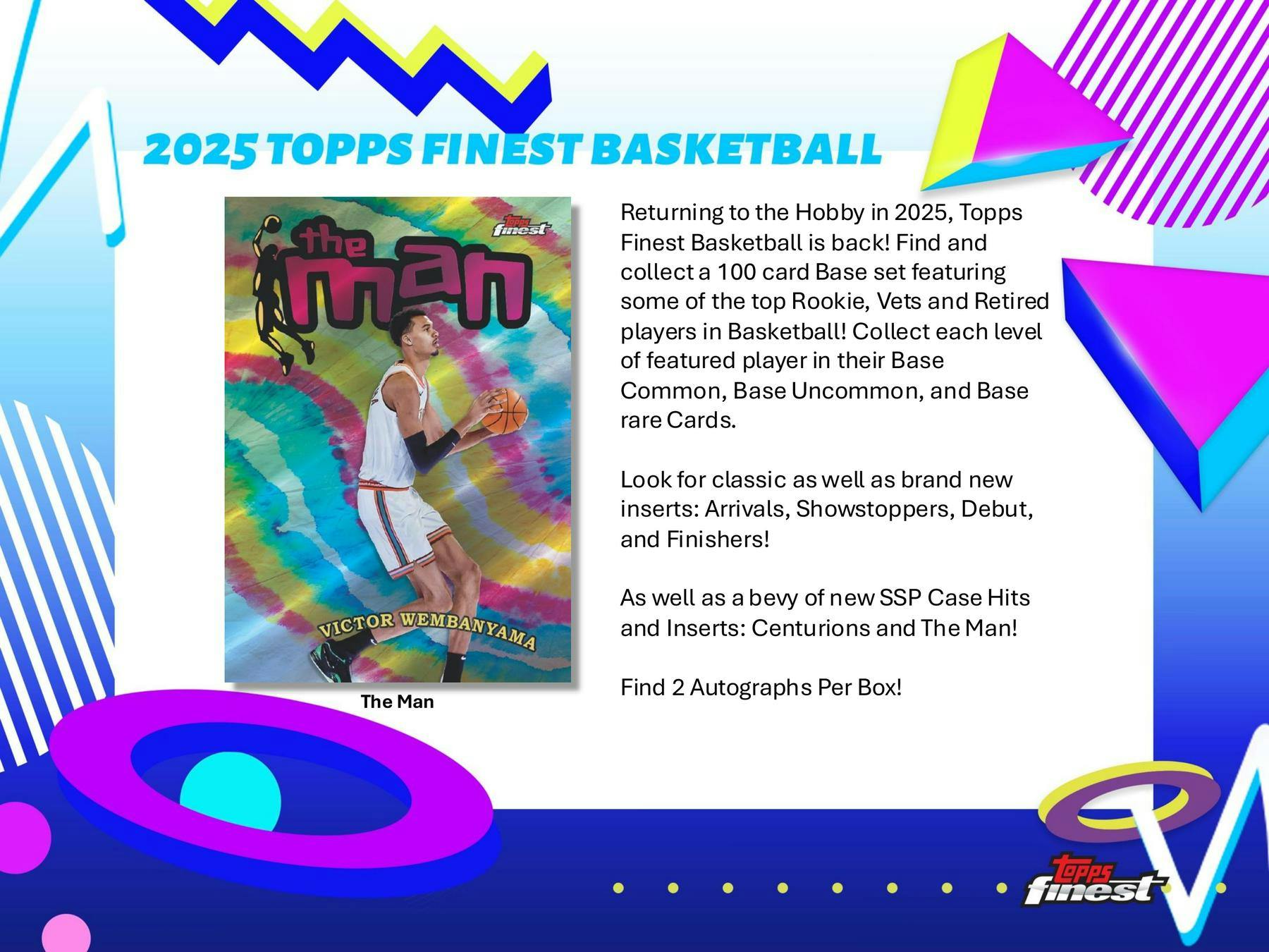 2024/25 Topps Finest Basketball Hobby Box (2 Autos)