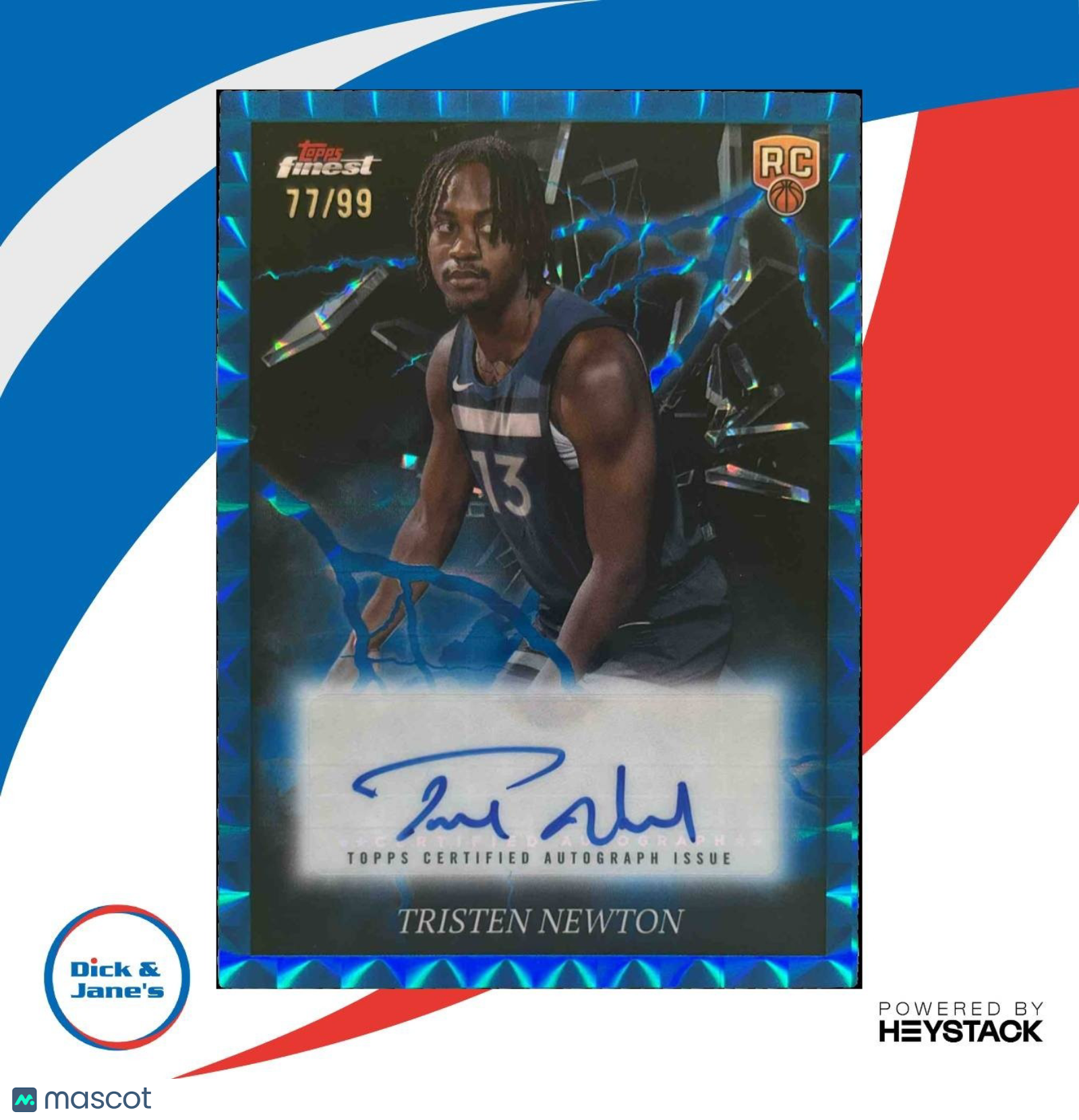 2024-25 Topps Finest Tristen Newton Electrifying Auto /99 RC Auto Timberwolves - Sports Cards