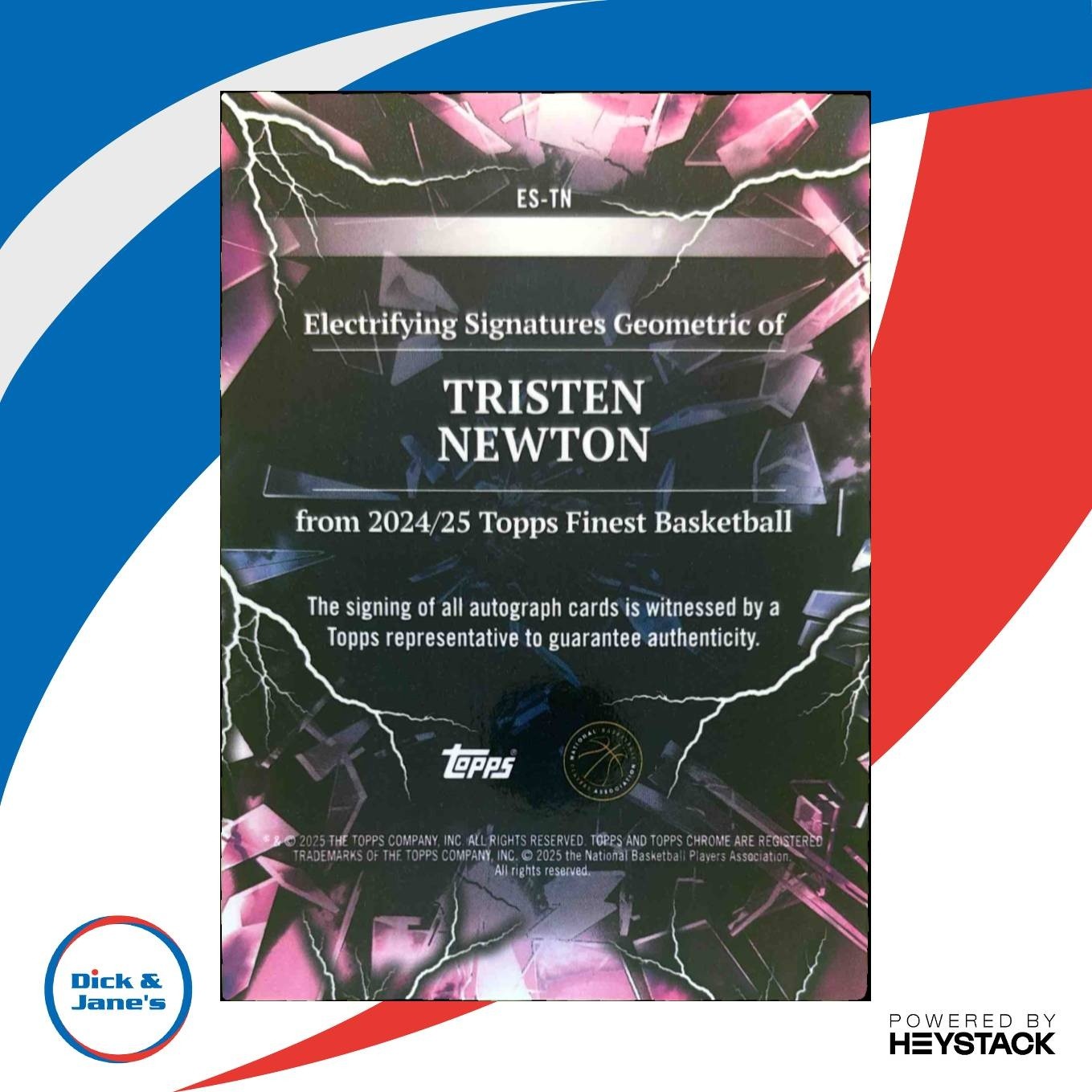 2024-25 Topps Finest Tristen Newton Electrifying Auto /99 RC Auto Timberwolves - Sports Cards