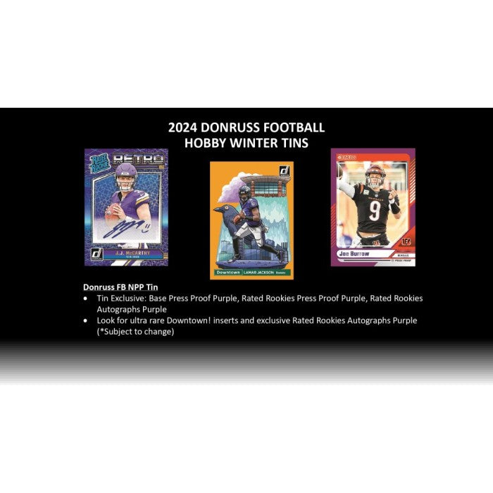 HOBBY 2024 Panini NFL Donruss Winter Holiday Tin (Box) (3 Purple Press