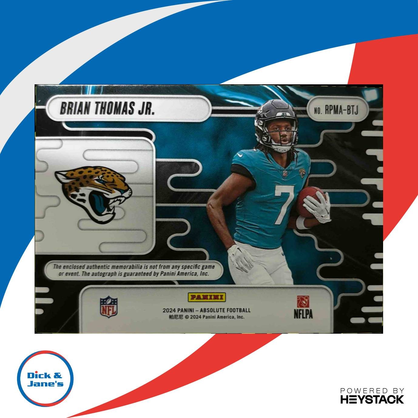 2024 Absolute Brian Thomas Jr Rookie Premiere Materials Autos Quad Spectrum /49 - Sports Cards