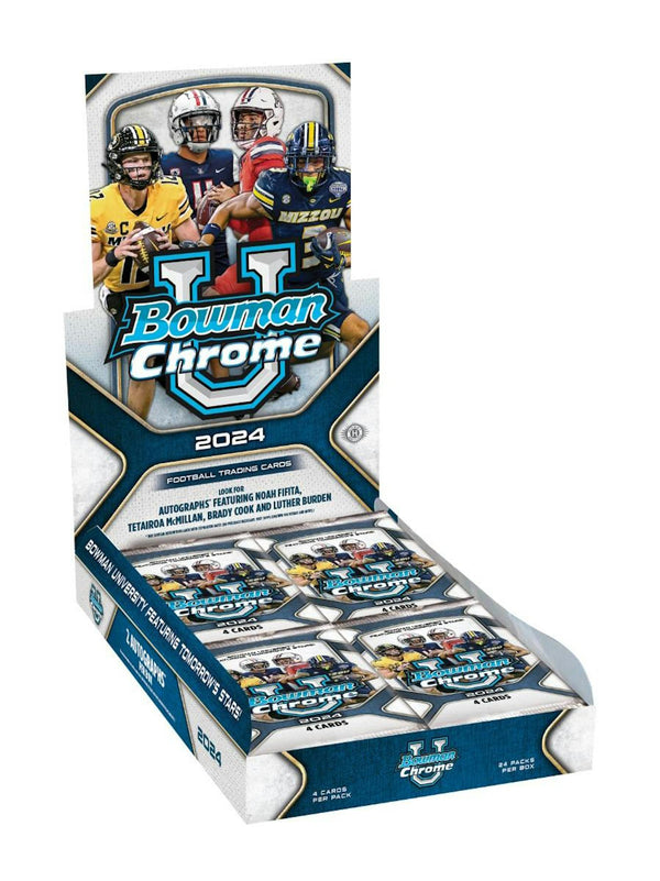 SEALED CASE of 12 Boxes 2024 Bowman University Chrome Football Hobby Box (2 Autos) Nov 27th