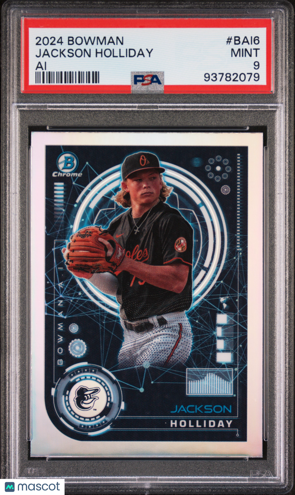 2024 Bowman Bowman Ai Jackson Holliday #BAI6 PSA 9 Baltimore Orioles - Graded Sports Cards