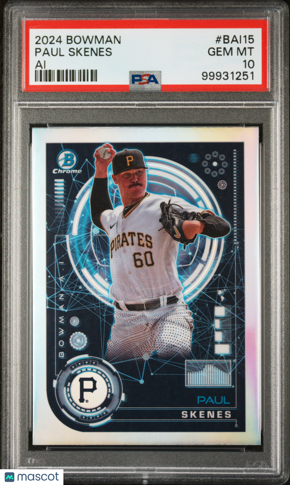 2024 Bowman Bowman Ai Paul Skenes #BAI15 PSA 10 GEM MINT Pittsburgh Pirates - Graded Sports Cards