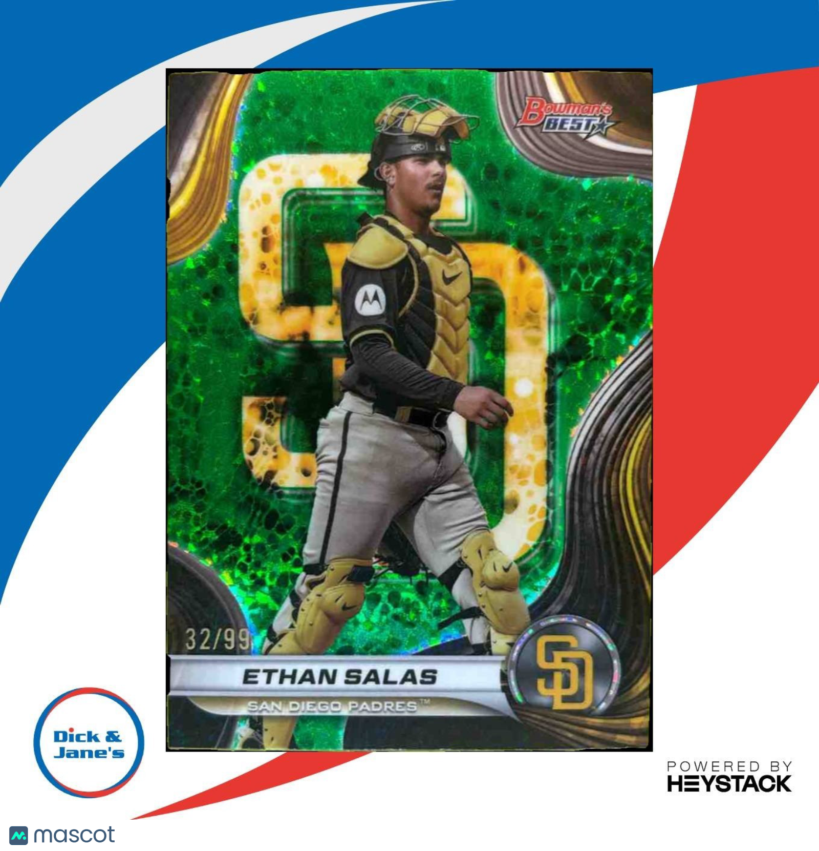 2024 Bowman Best Ethan Salas Prospects Green Mini Diamonds /99 San Diego Padres - Sports Cards