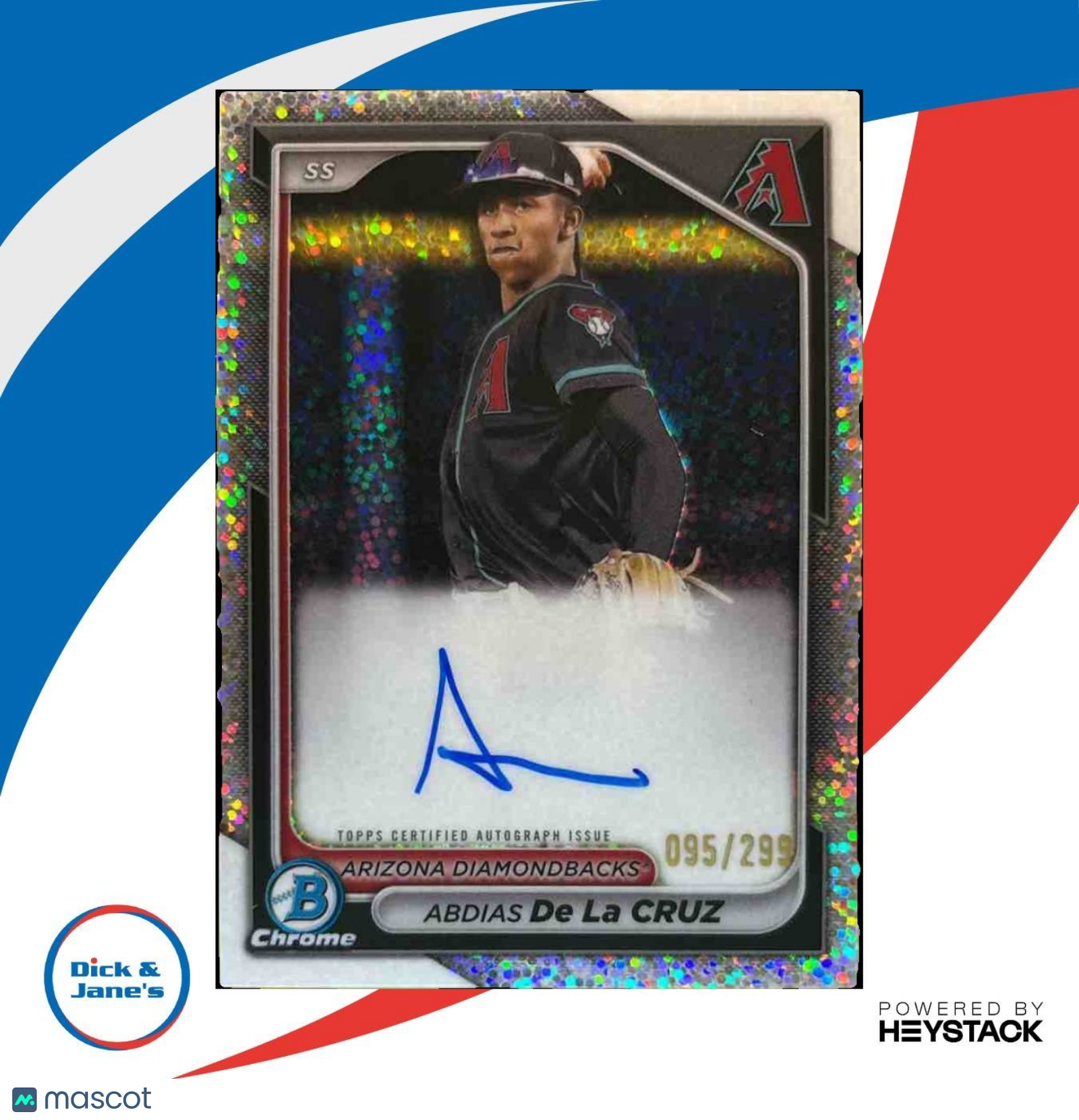 2024 Bowman Chrome Abdias De La Cruz Prospect Auto /299 Arizona Diamondbacks - Sports Cards