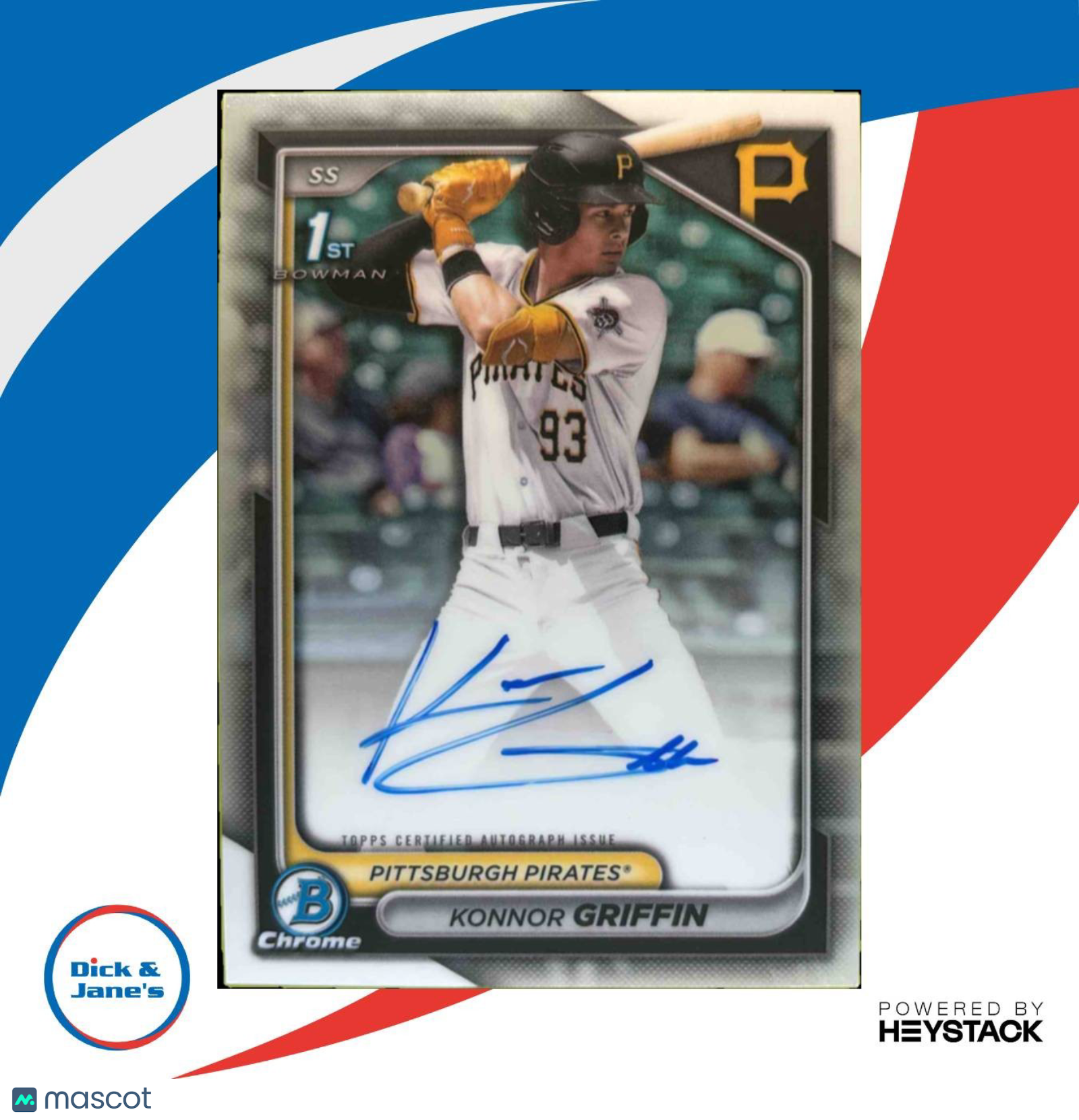 2024 Bowman Chrome Draft Konnor Griffin Auto 1st Prospect Pittsburgh Pirates DJ1 Sports Cards