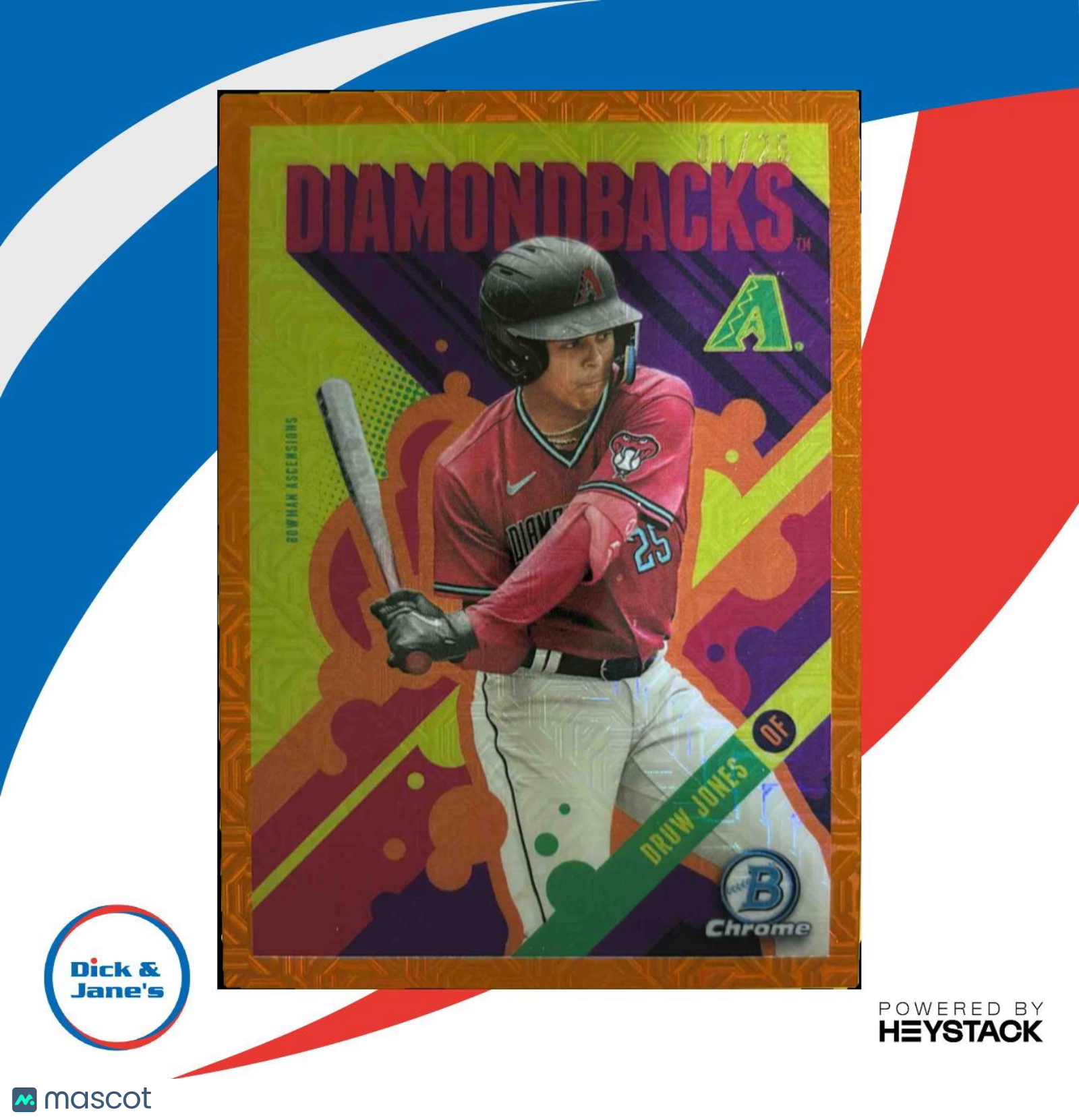 2024 Bowman Chrome Druw Jones Ascensions Mega Box Orange Mojo Refractor 1/25 - Sports Cards
