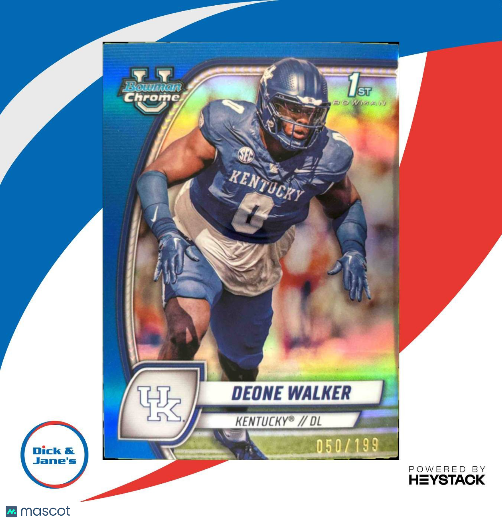 2024 Bowman Chrome University Deone Walker Blue /199 #57 1st Prospect Wildcats - Sports Cards
