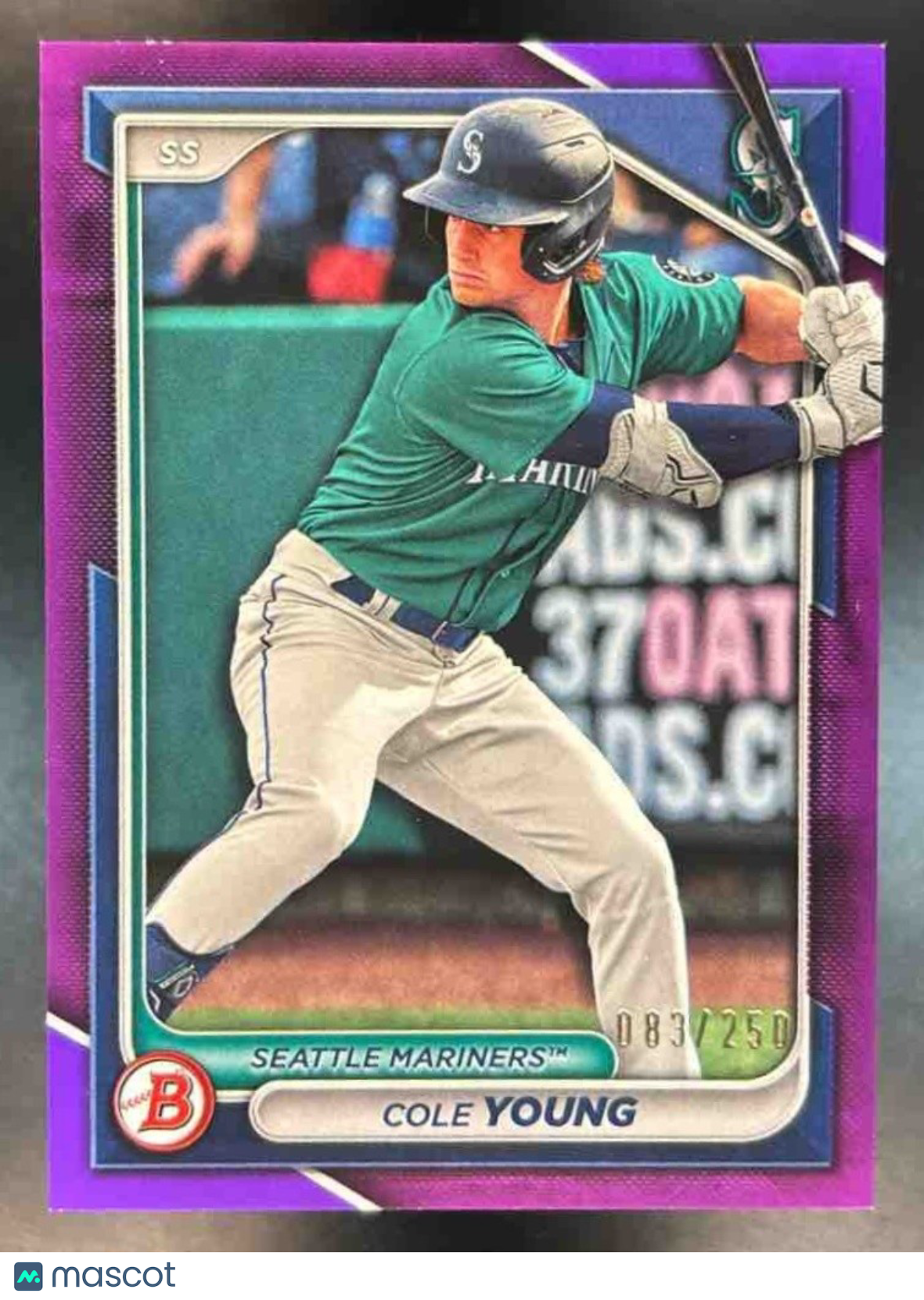 2024 Bowman Cole Young Prospects Purple /250 #BP-112 Seattle Mariners - Sports Cards